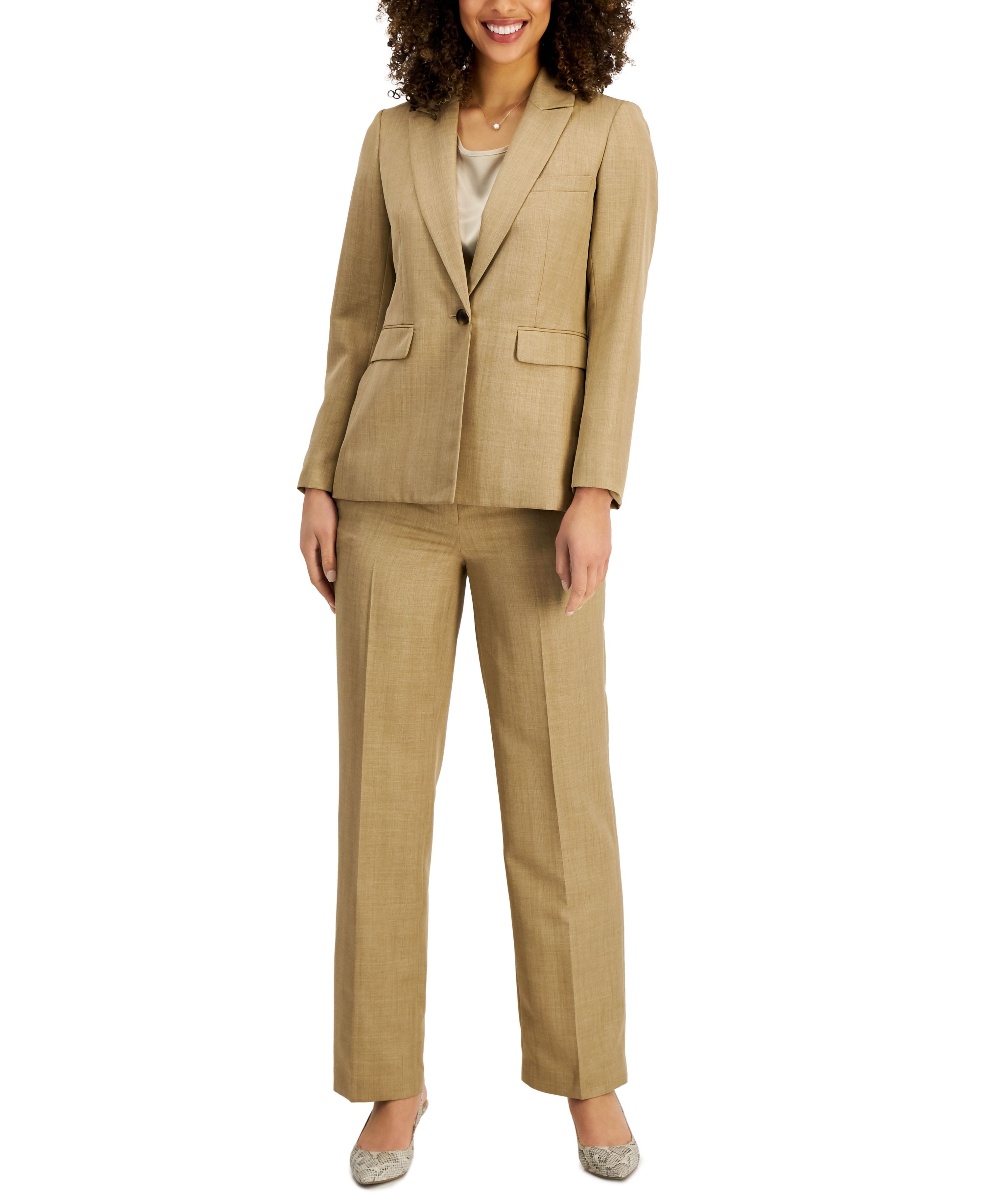 Women's Straight-Leg Pantsuit, Regular & Petite Sizes
