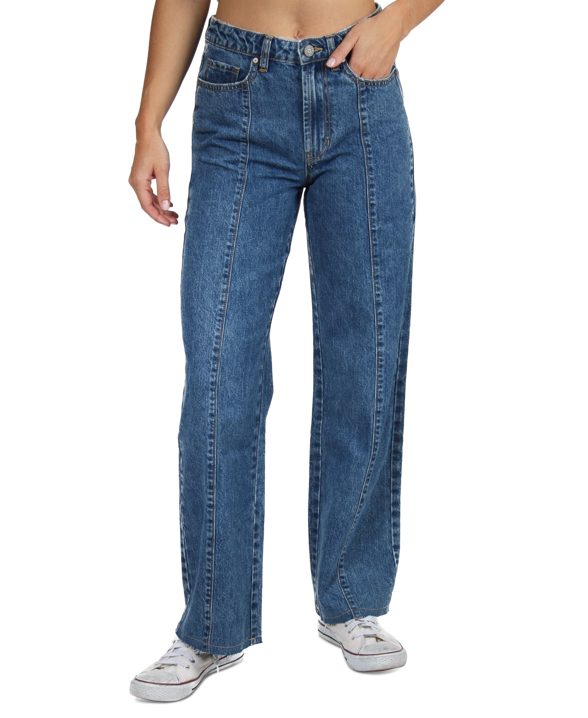 Juniors' Cotton Front-Seam Jeans