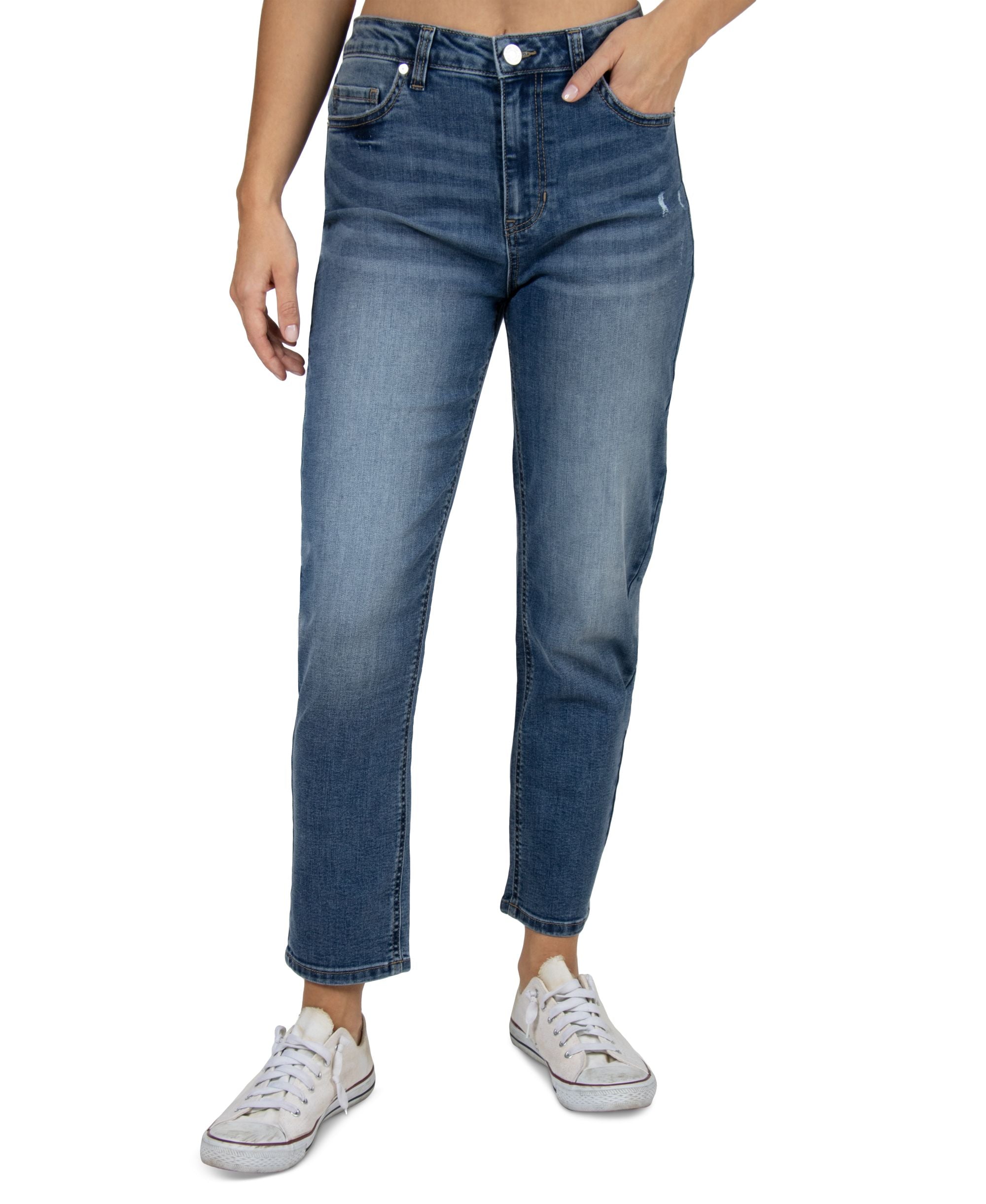 Juniors' High-Rise Straight-Leg Jeans