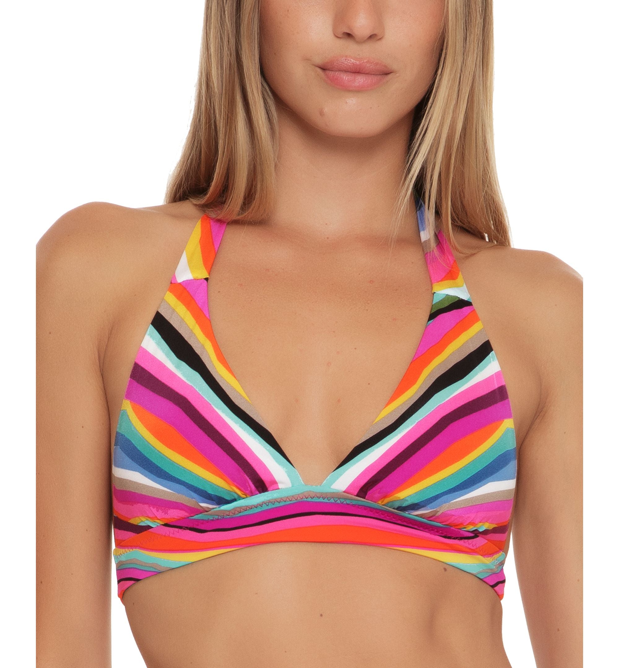 Louvre Printed Halter Bikini Top