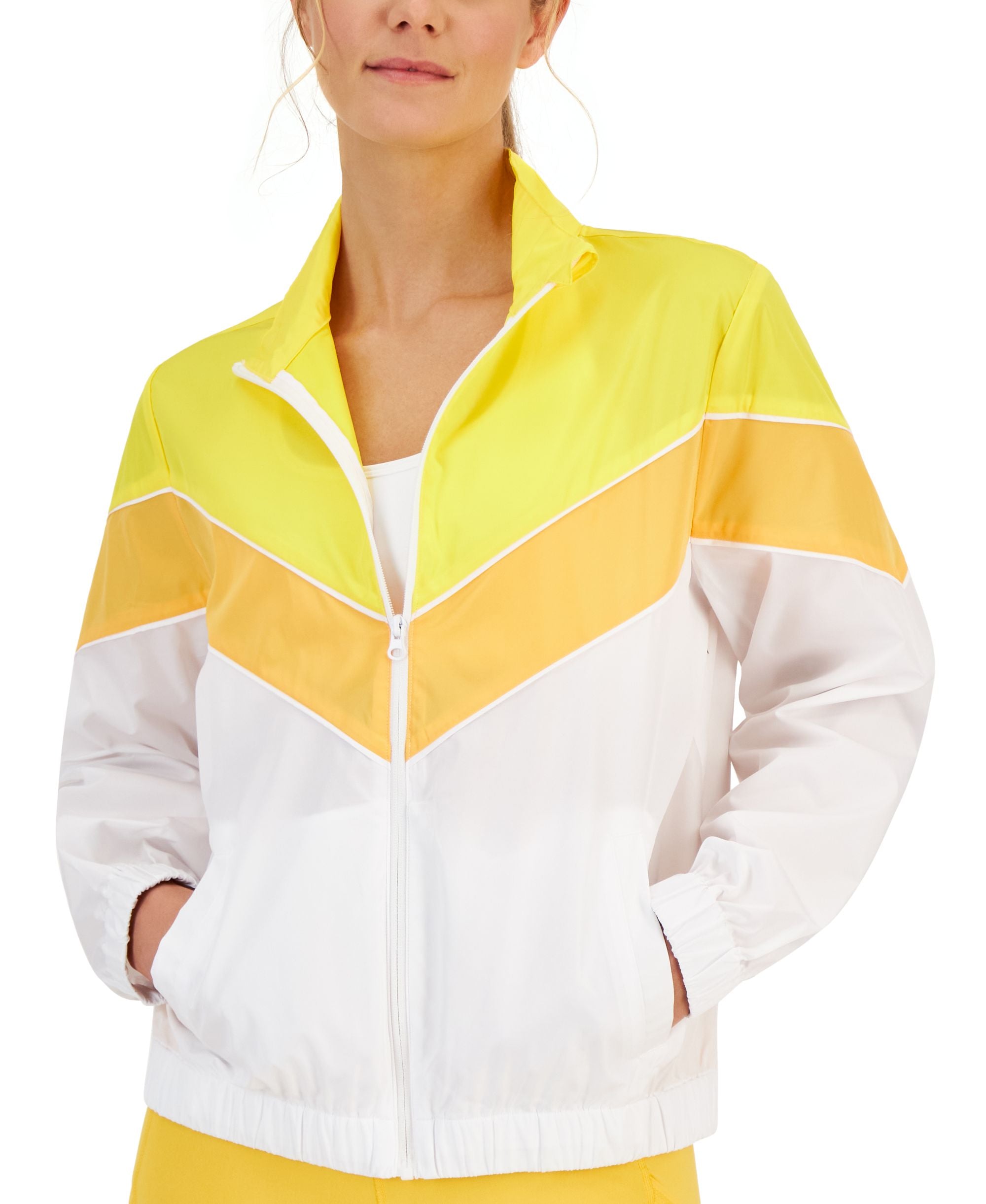 ID Ideology Womens Chevron Striped Windbreaker