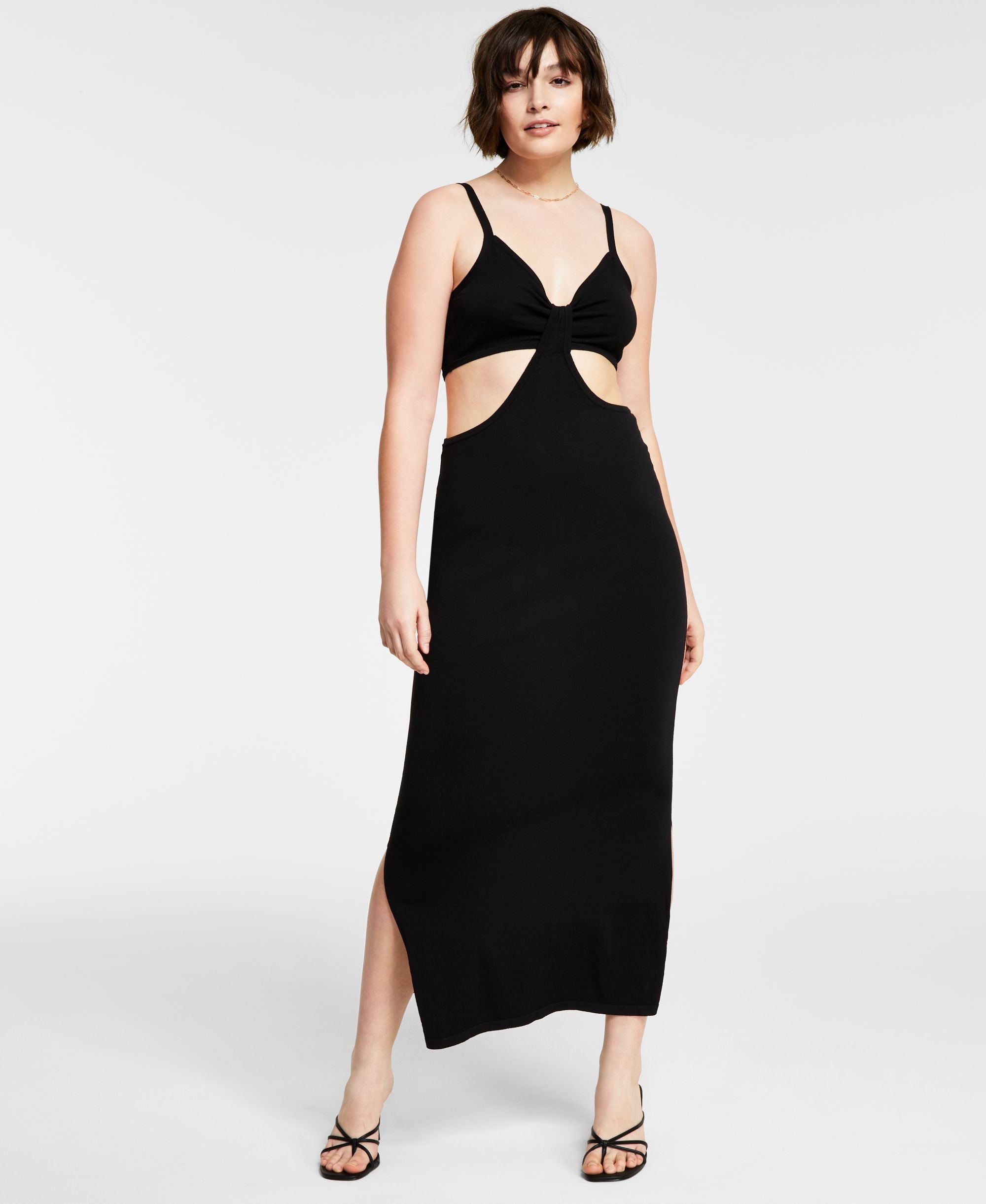 Bar III Womens Cutout Sweater Dress