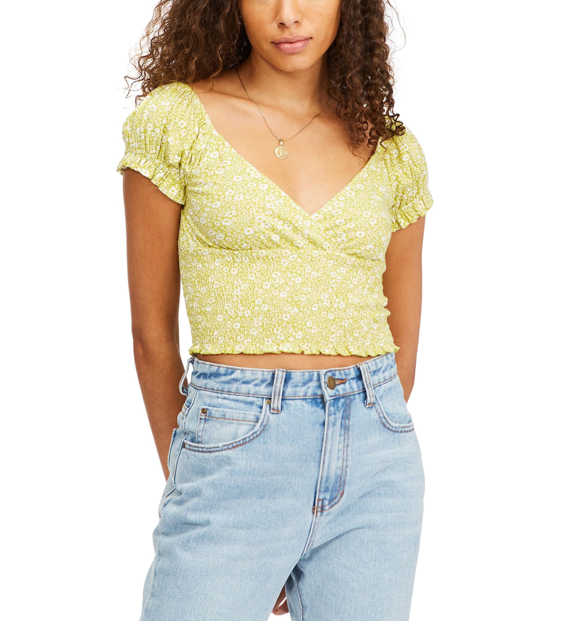 Juniors' Spring Air Cotton Smocked Top