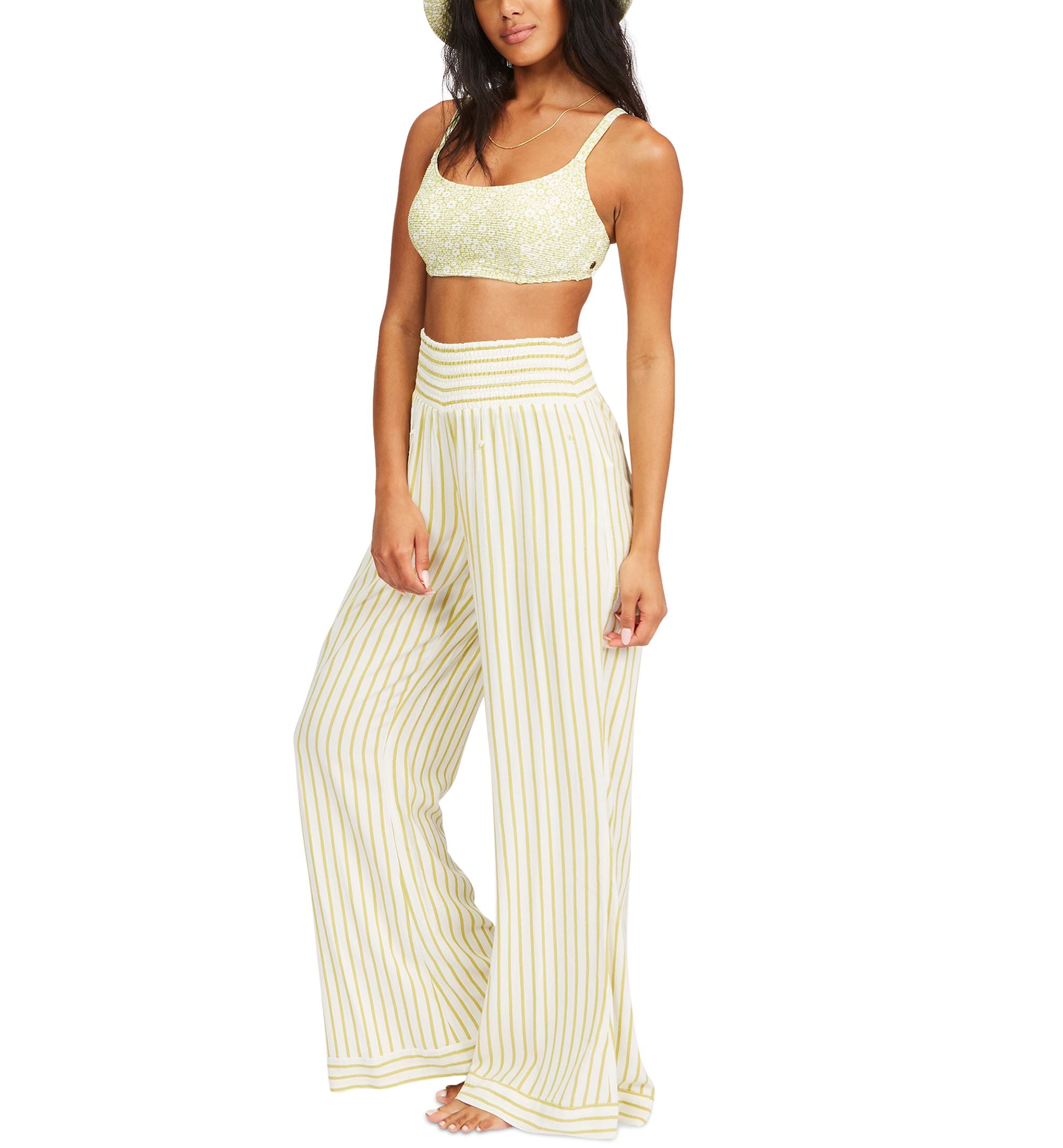 Juniors' Daybreak Smocked Wide-Leg Pants