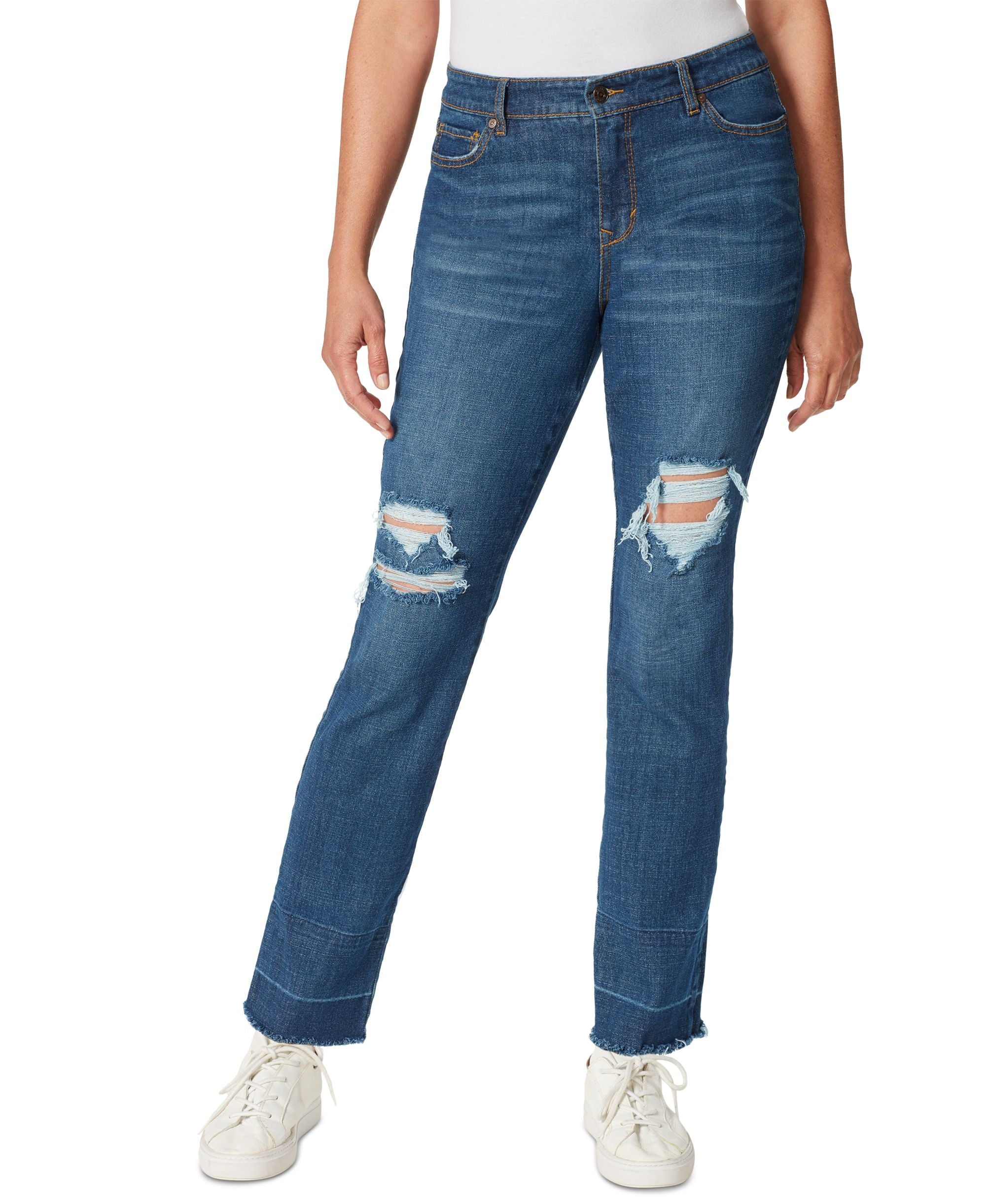 Gloria Vanderbilt Slim Fit Straight Leg Distressed Jeans