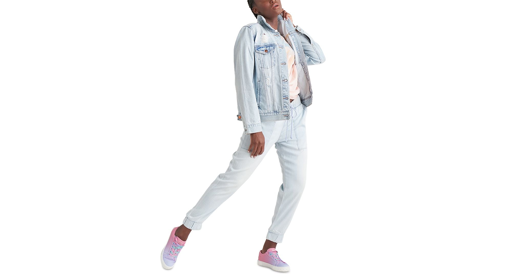 Black Tape Cotton Tie Dye Denim Jacket