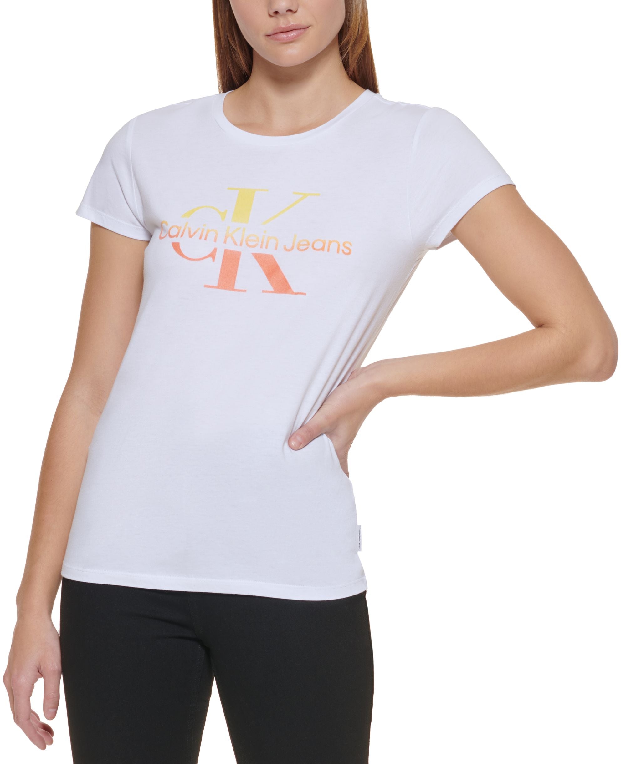 Crew-Neck Ombr�-Logo T-Shirt