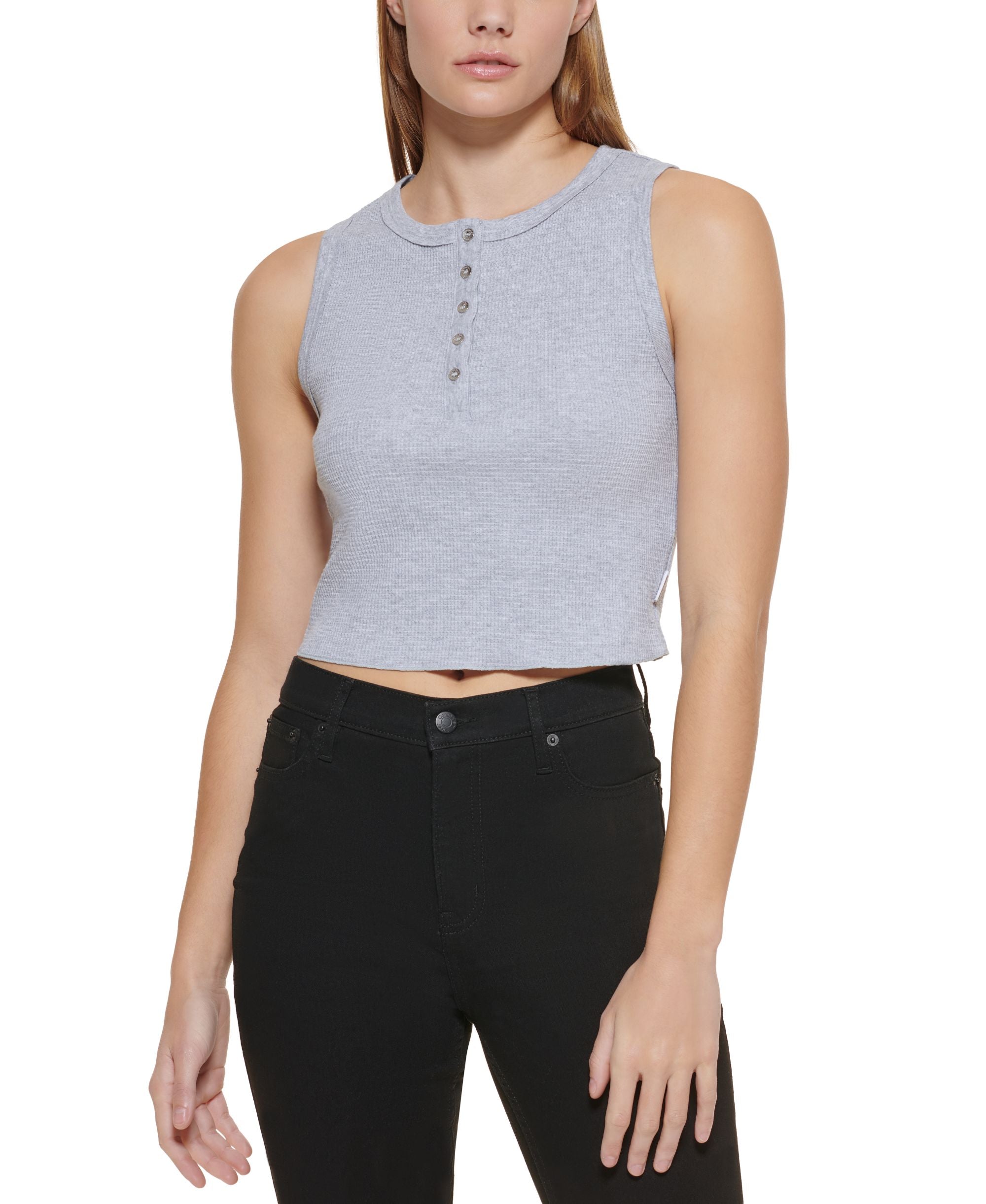 Sleeveless Cropped Henley