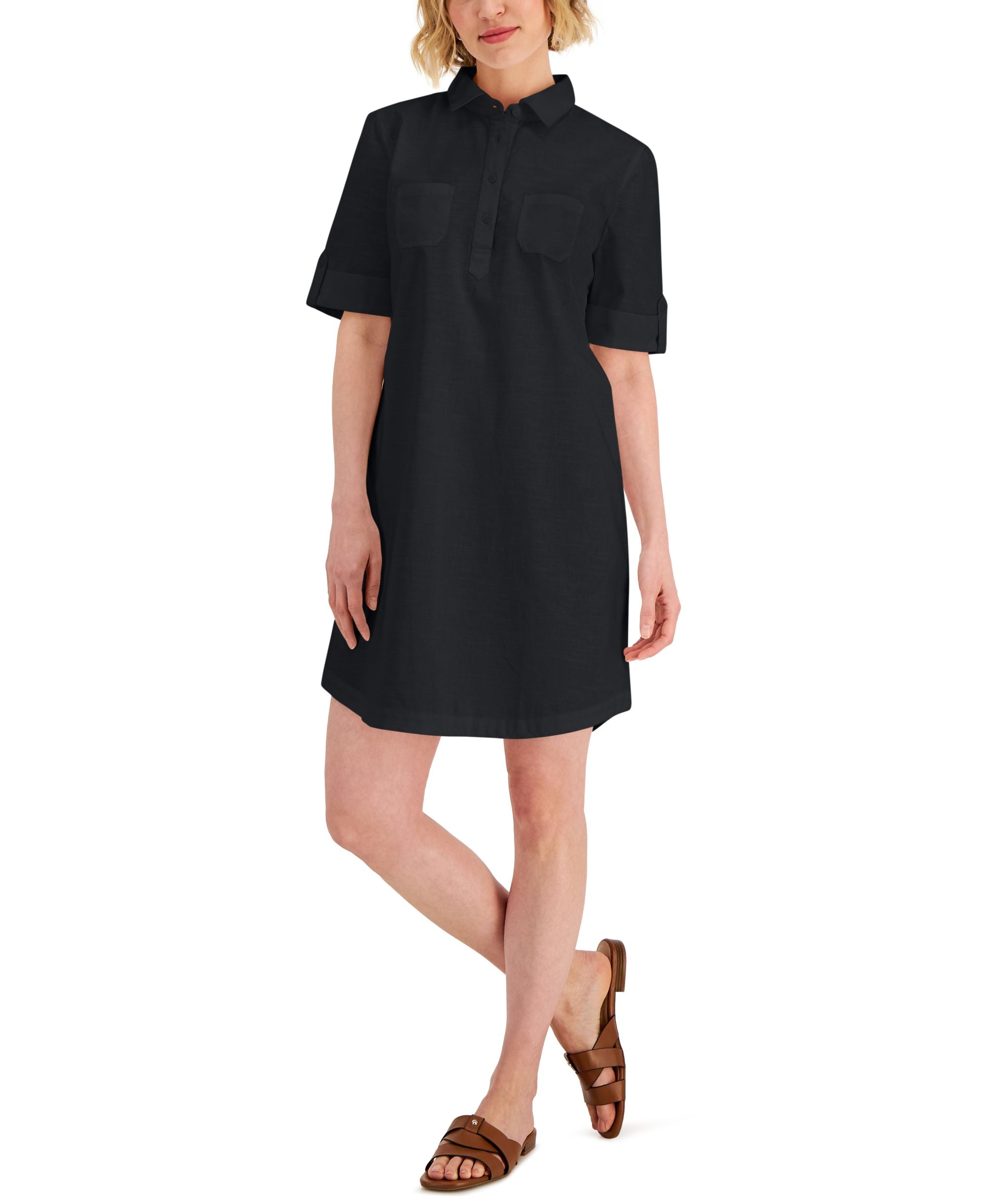 Karen Scott Petite Cotton Shirtdress