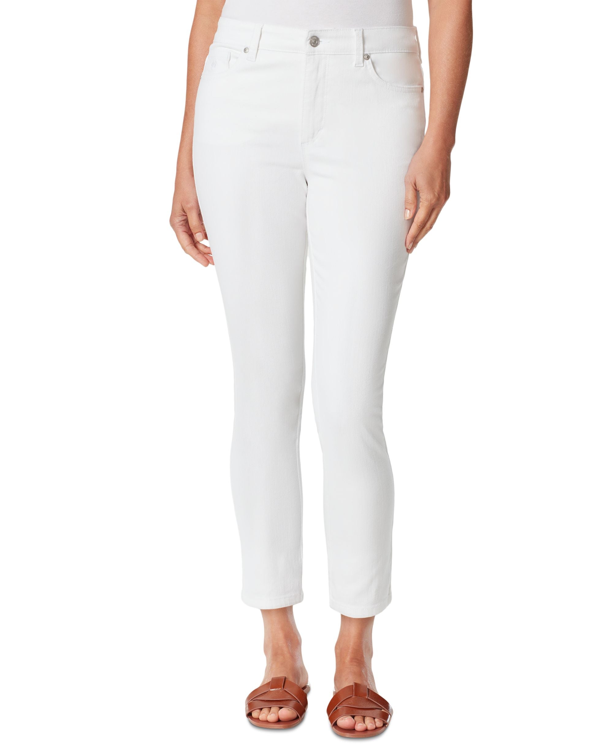 Gloria Vanderbilt Womens Textured High Rise Ankle Jeans