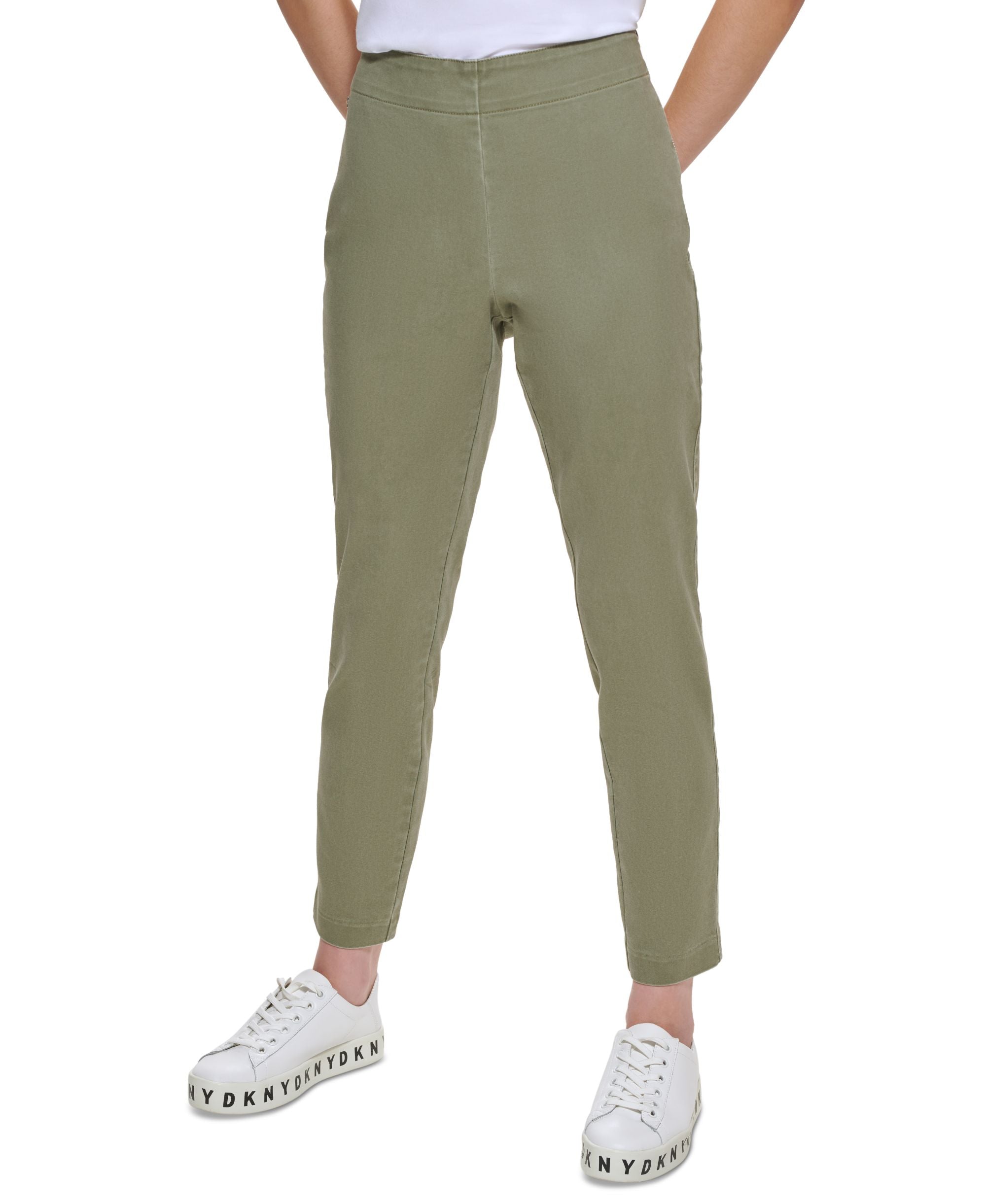 DKNY Twill Side Zip Ankle Pants