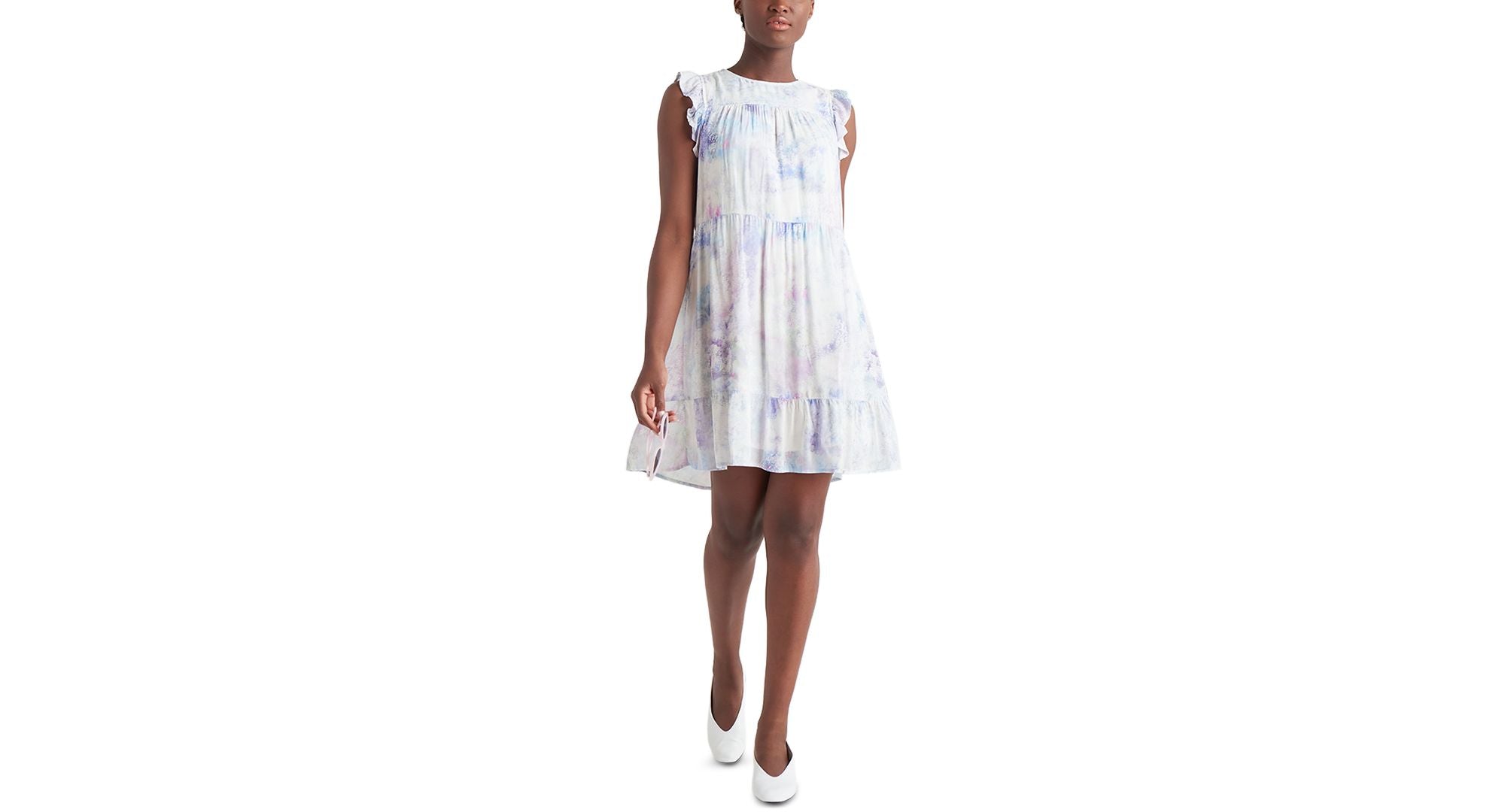 Black Tape Tiered Ruffled Dress