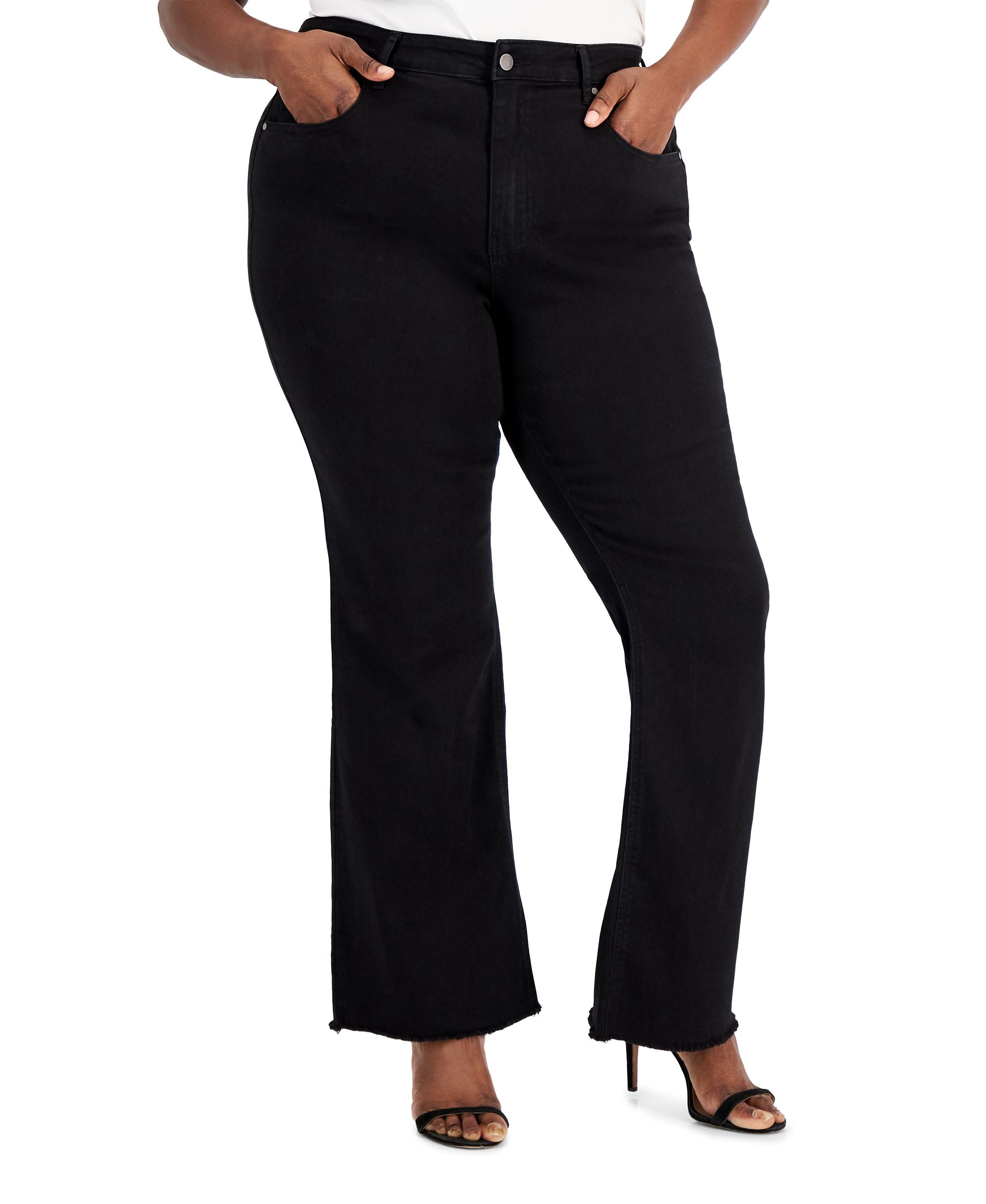Tinseltown Trendy Plus Size High Rise Flared Leg Jeans