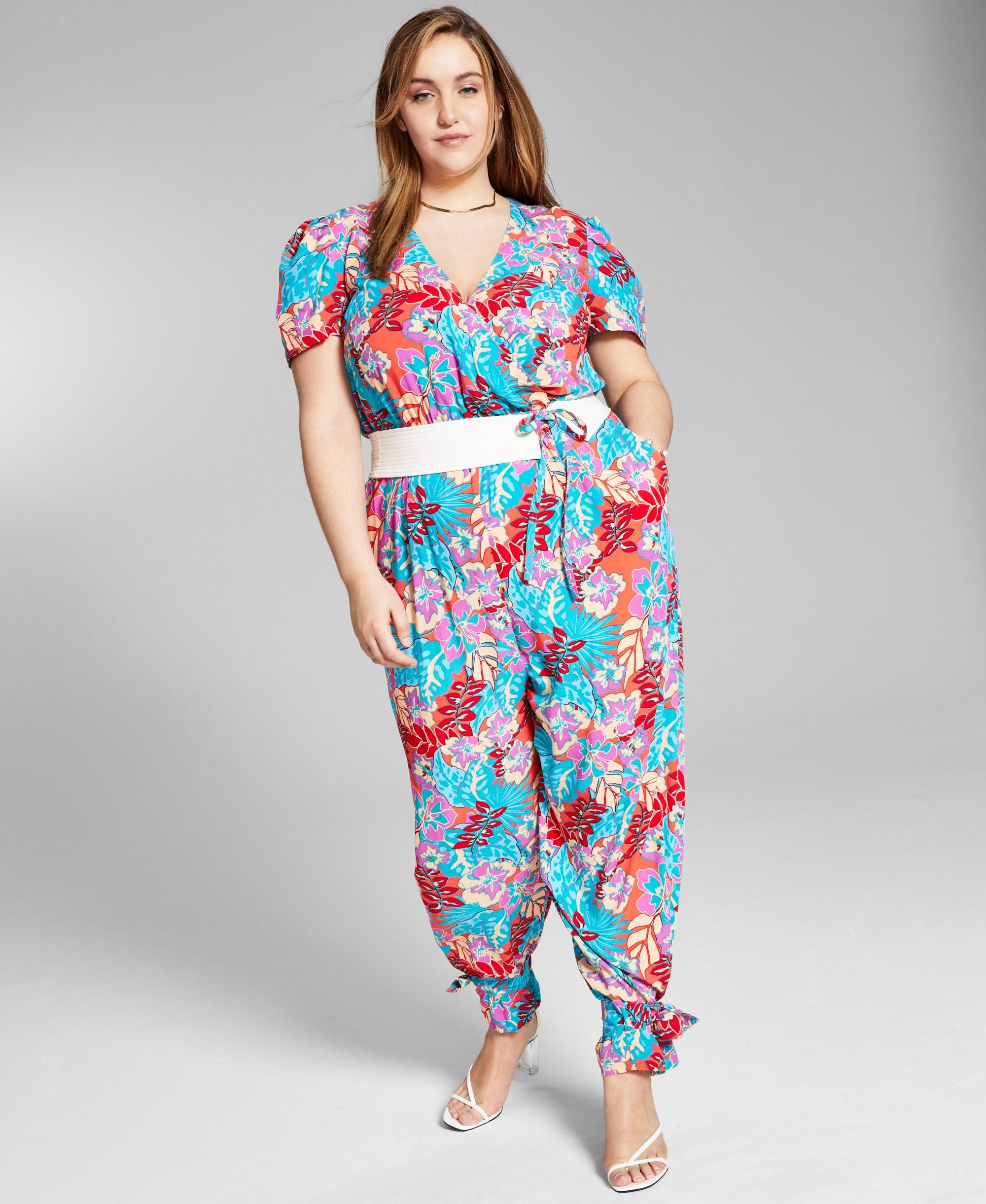Jeannie Mai X Inc Plus Size Printed Jumpsuit