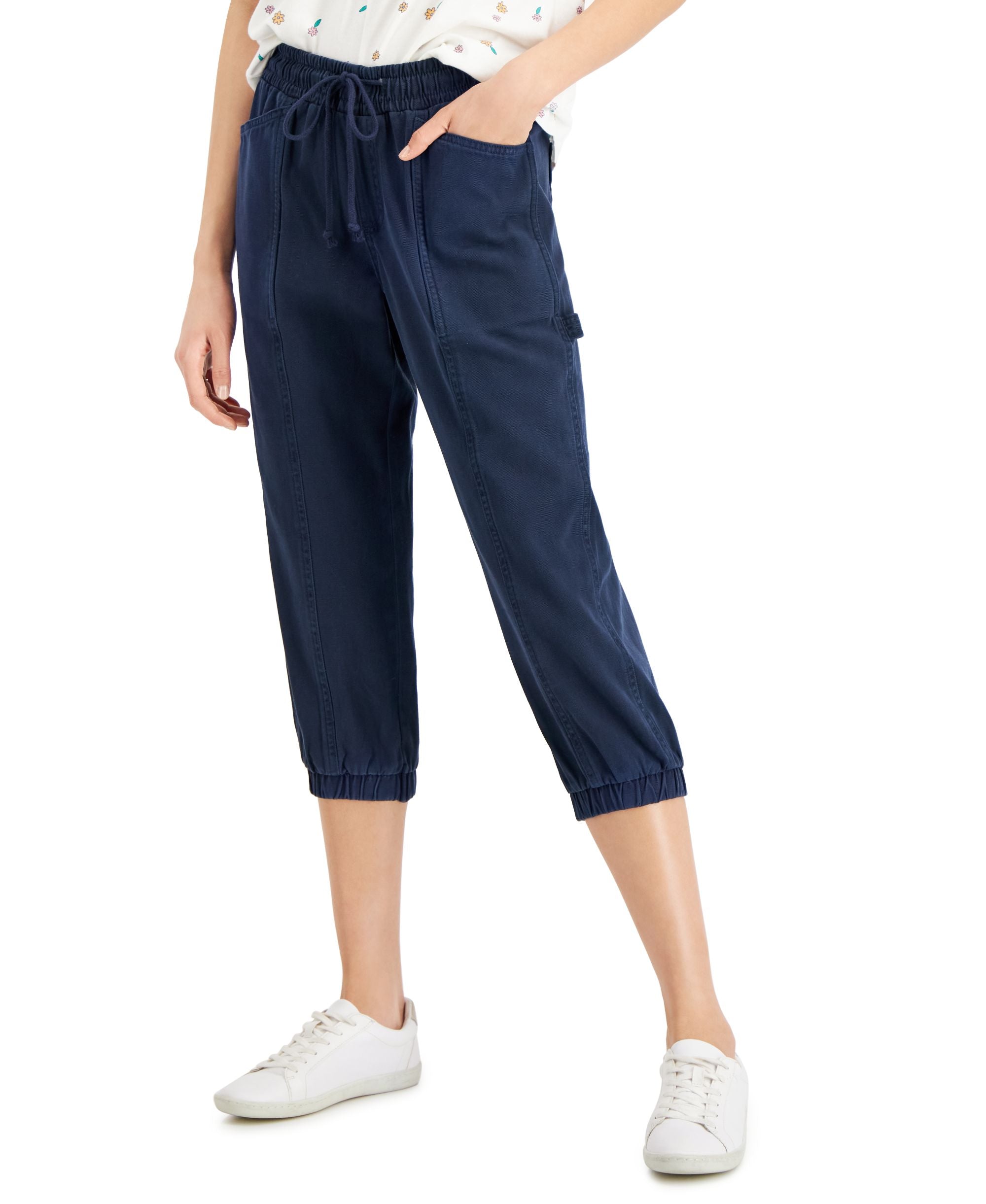 Style & Co Womens Twill Cropped Utility Pants