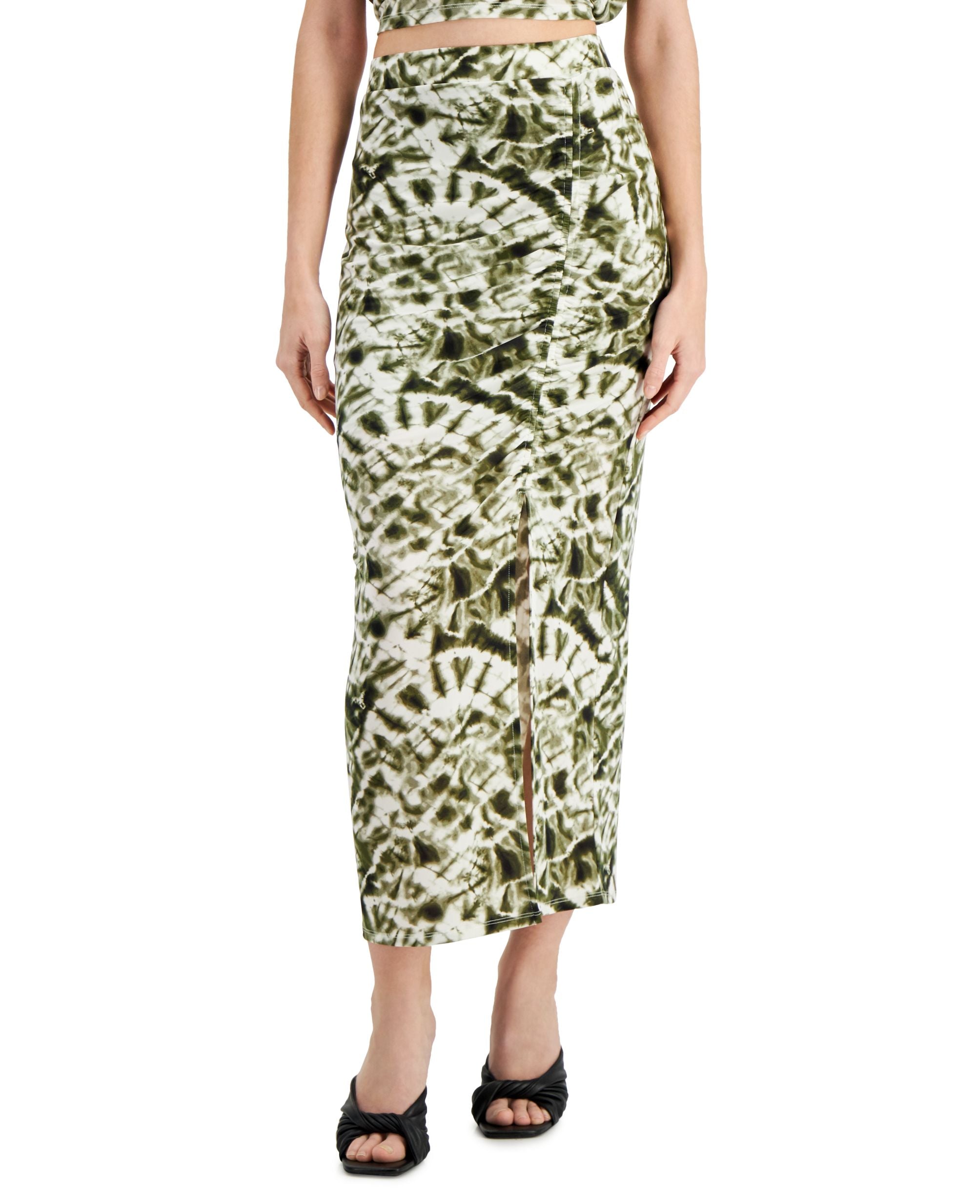 INC International Concepts Womens Slit Front Tie Dye Printed Skirt