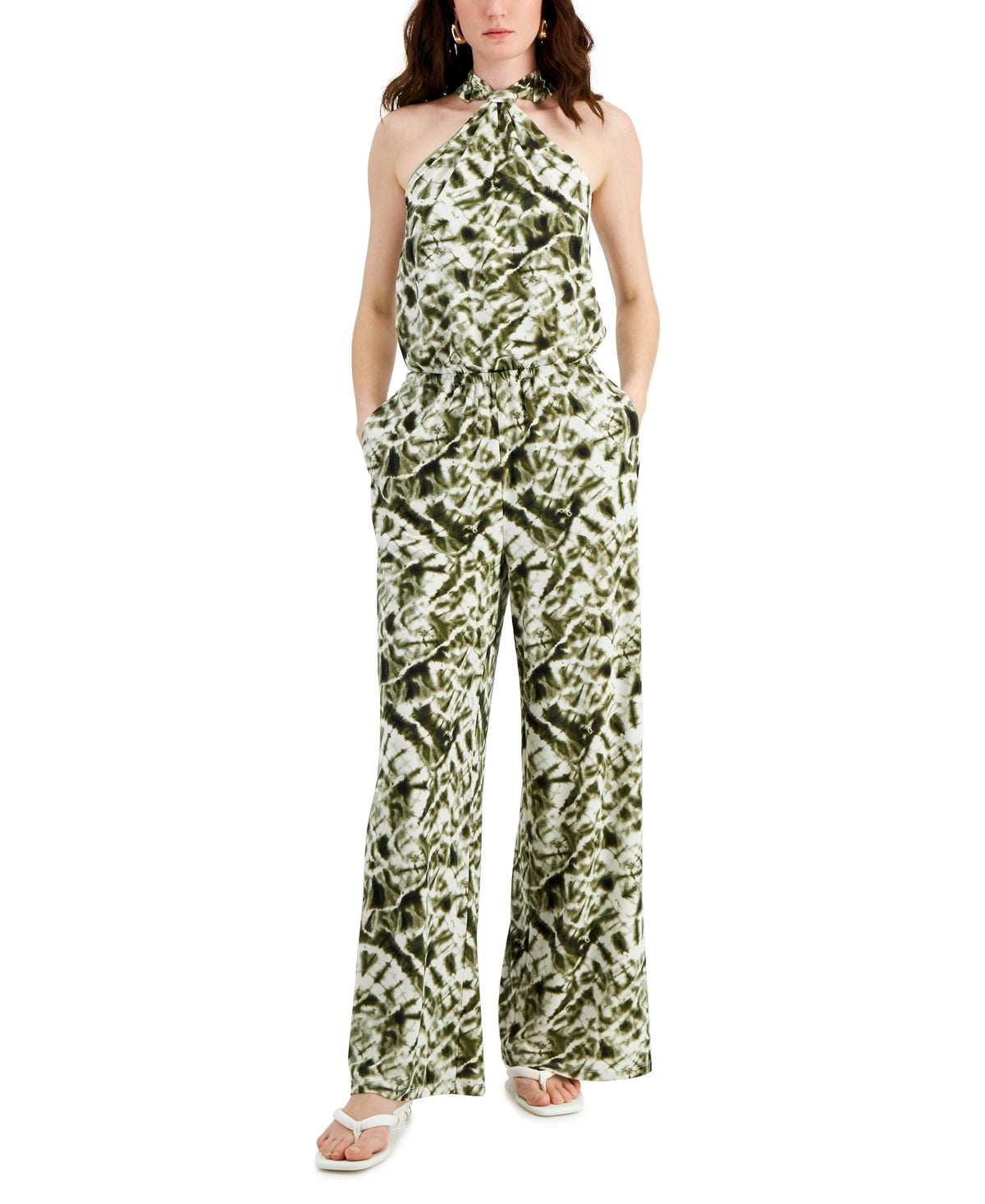 Inc International Concepts Womens Tie-Dyed Jumpsuit