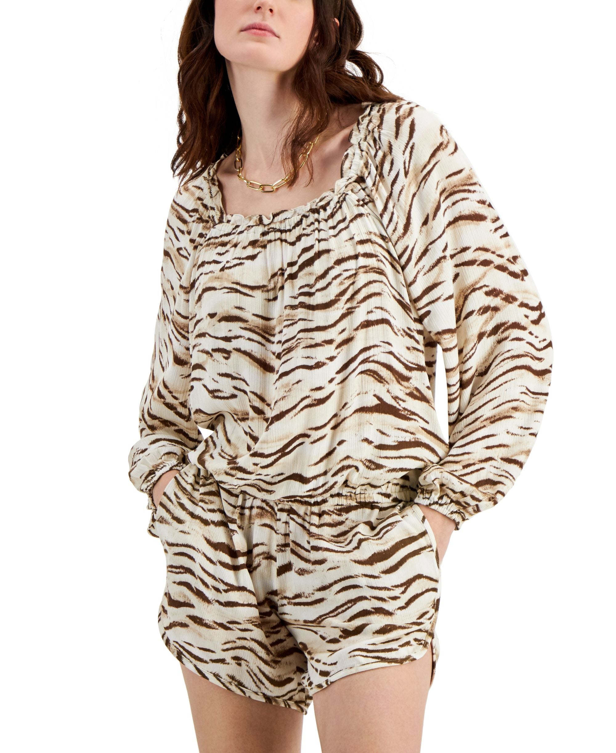 INC International Concepts Womens Square Neck Top