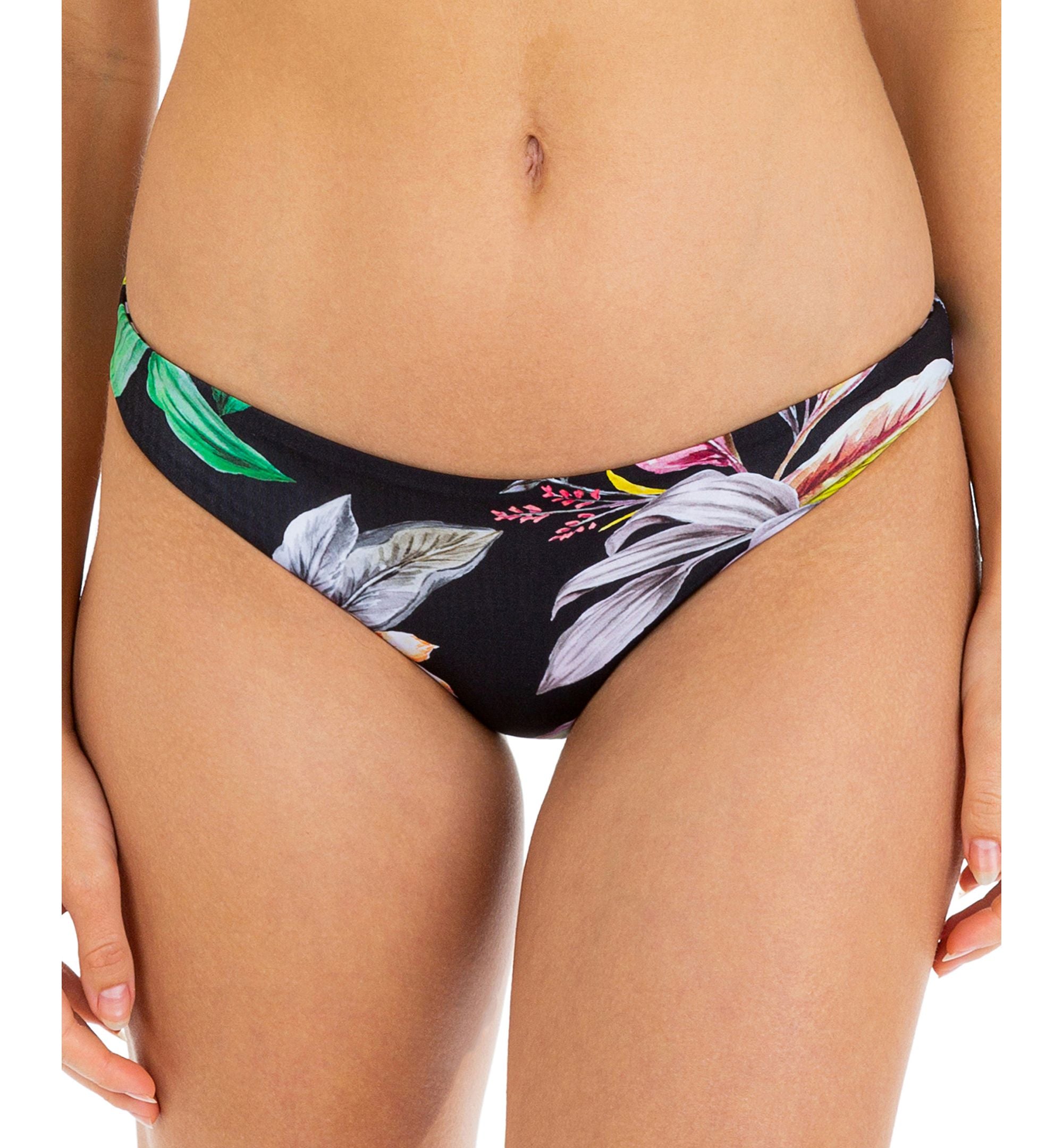 Juniors' Tropical-Print Cheeky Swim Bottoms