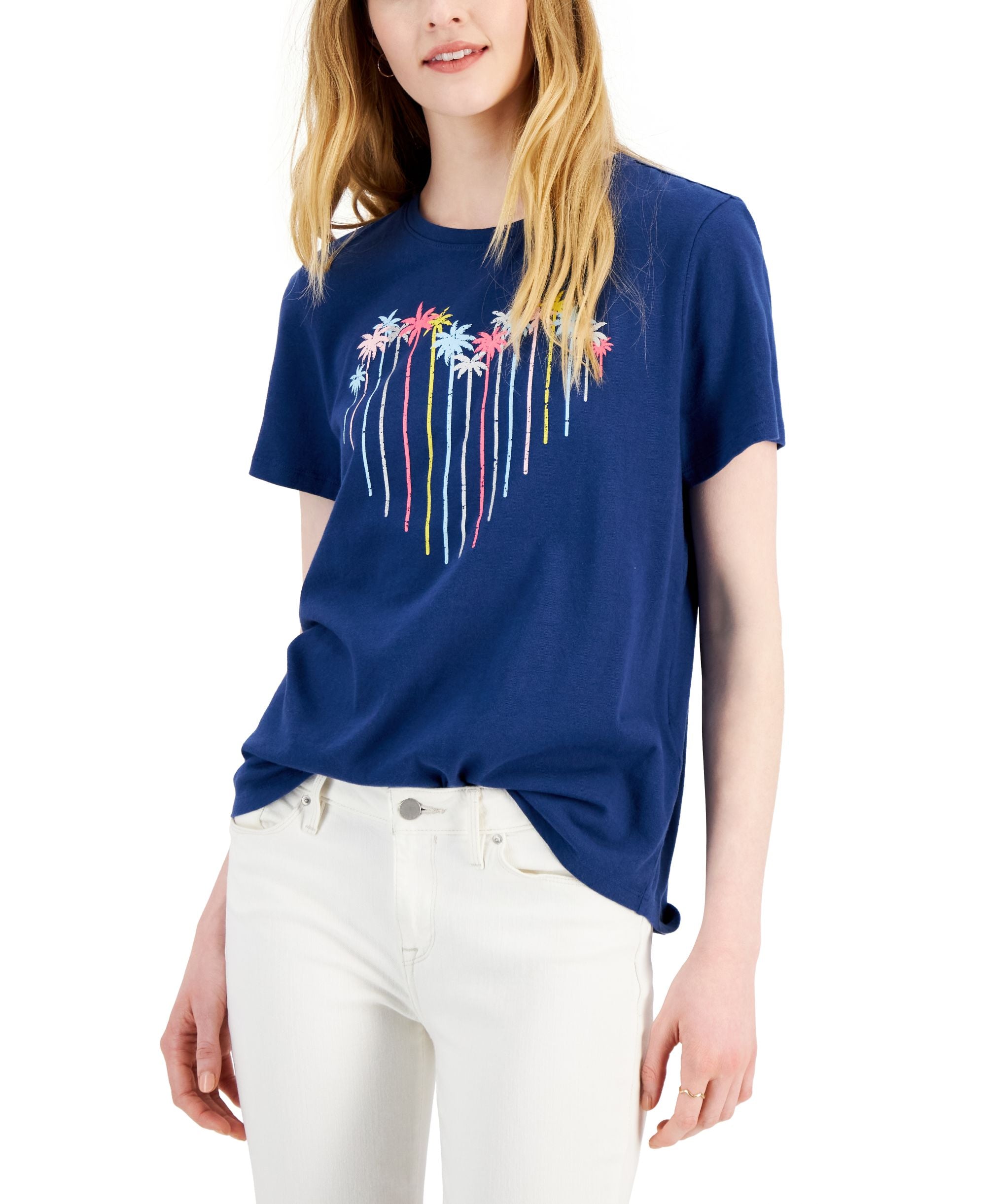 Style & Co Womens Cotton Graphic T-Shirt