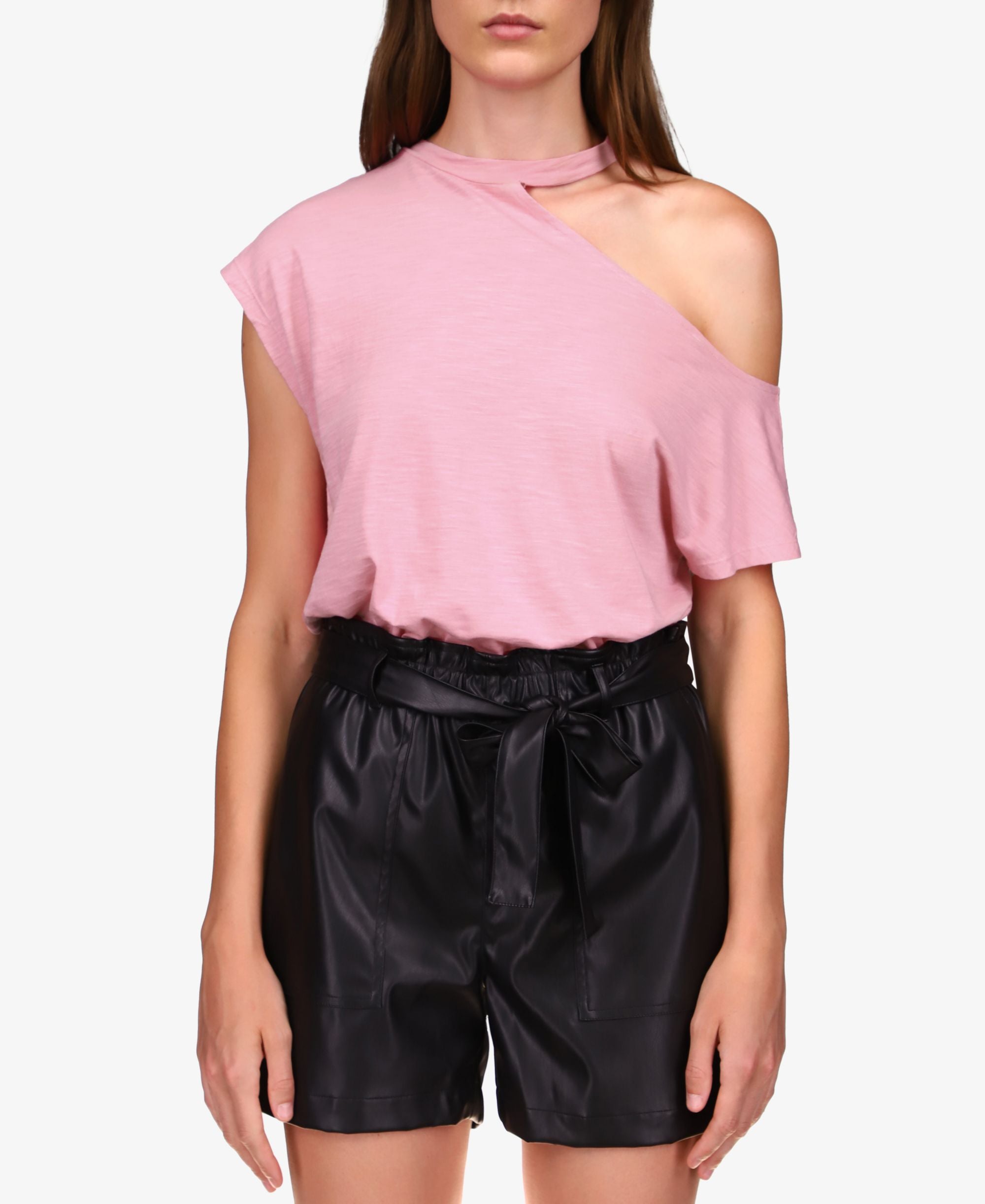 Sanctuary Womens Part Time Lover Knit One Shoulder Blouse