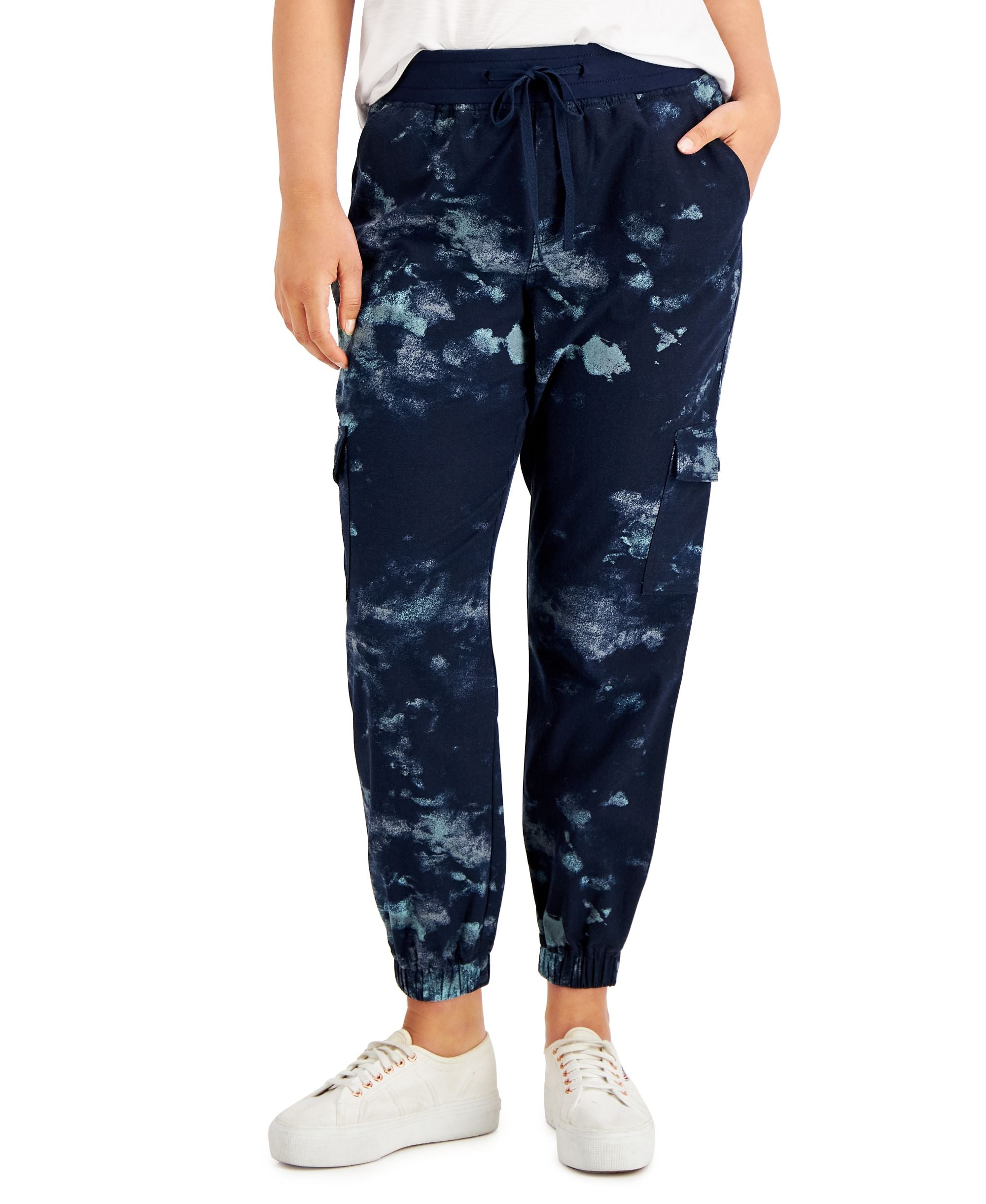 Style & Co Petite Tie Dye Cargo Jogger Pants