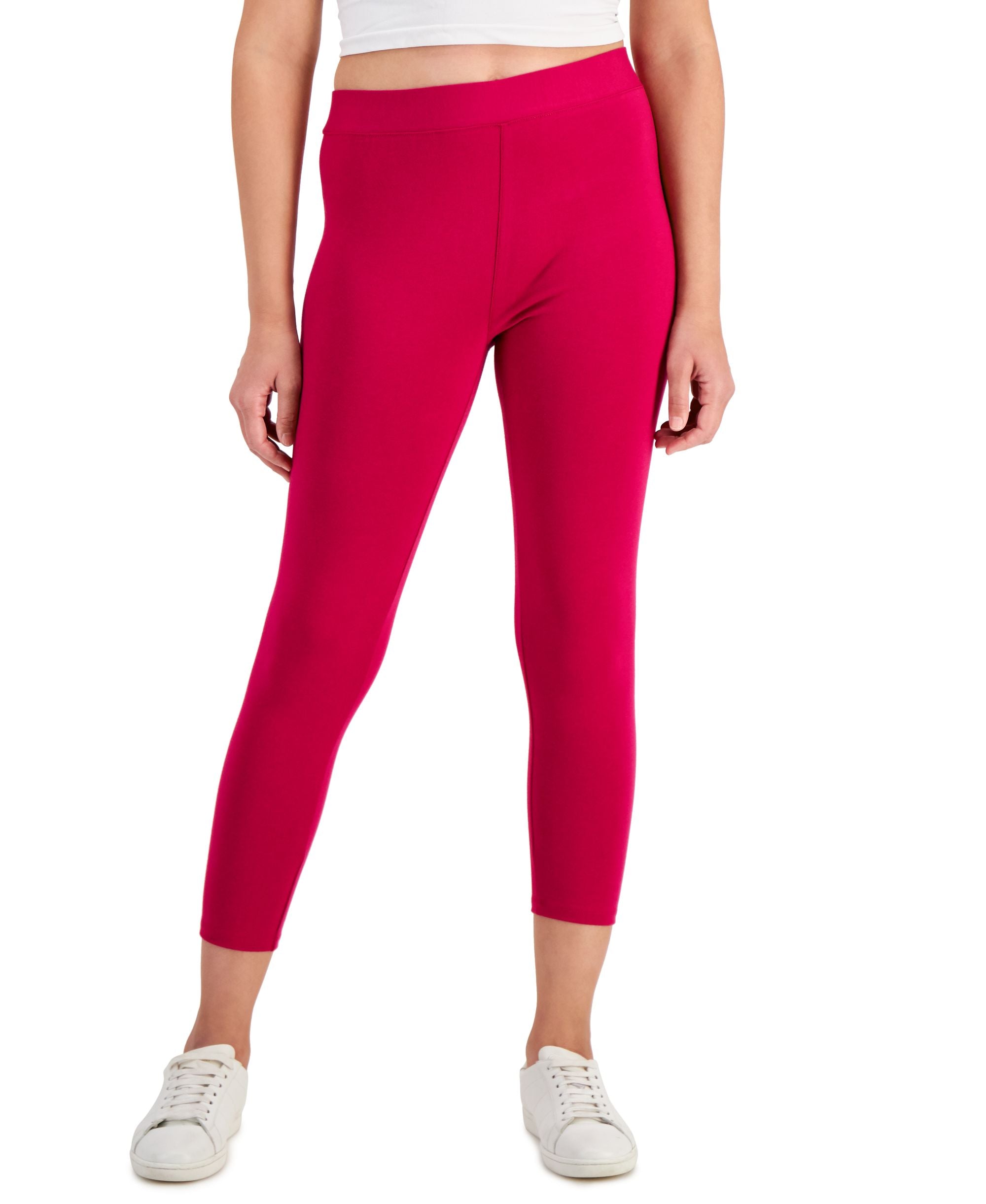 Petite Mid-Rise Basic Capri Leggings