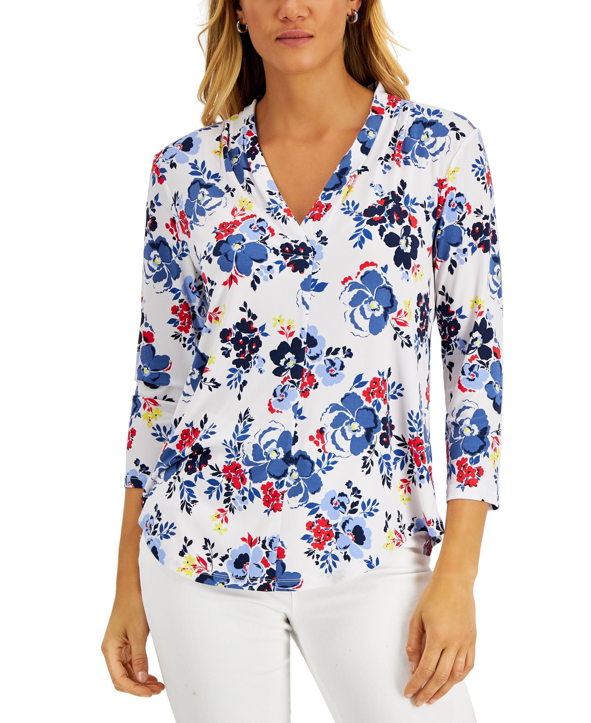 Charter Club Petite Floral Print Top