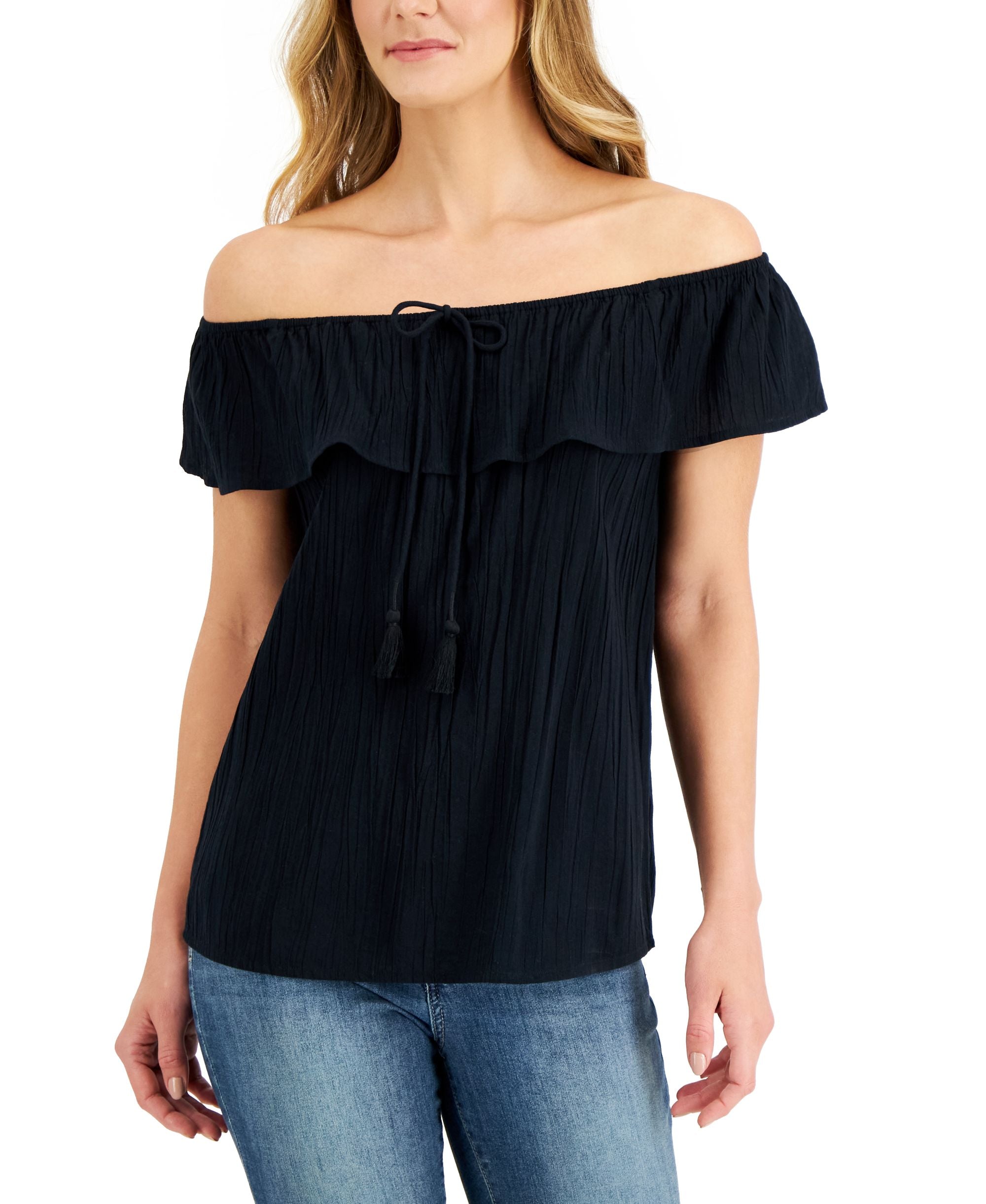 Style & Co Womens Off The Shoulder Top