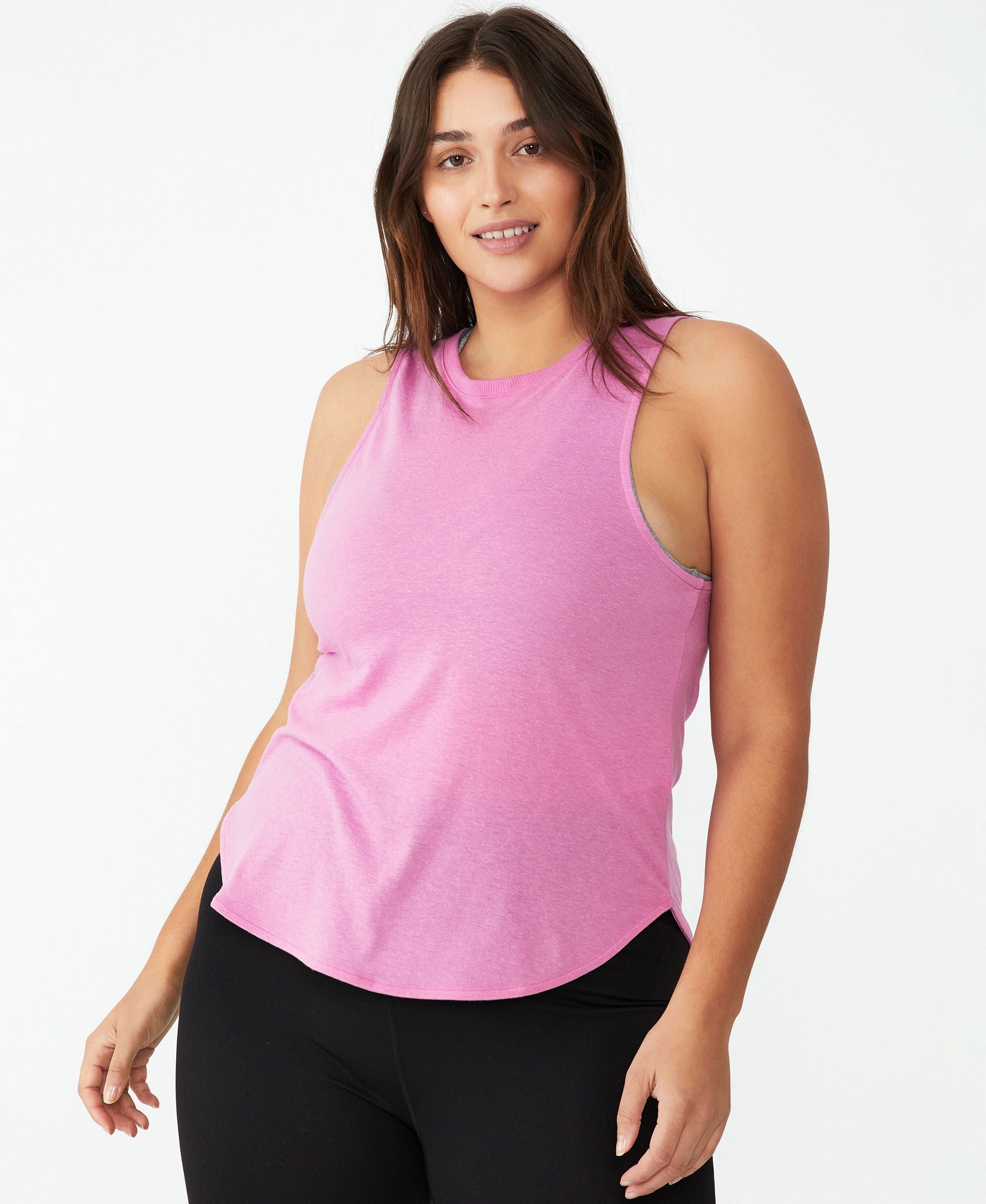 Cotton On Womens Active Curve Hem Tank