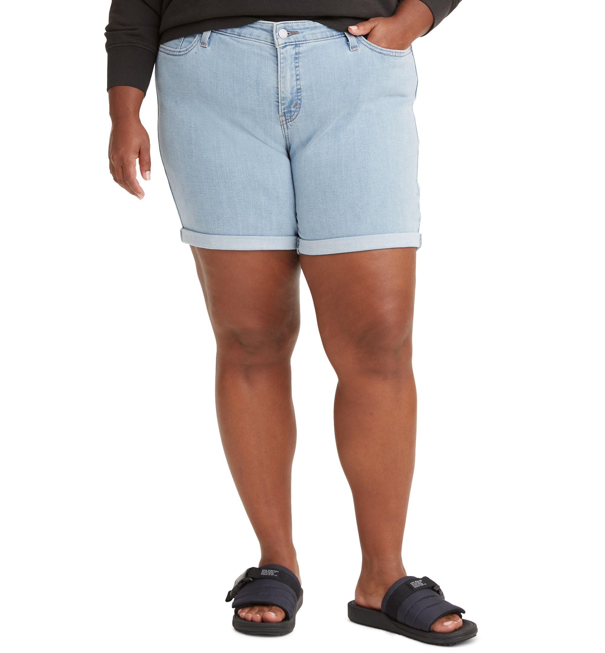 Levis Trendy Plus Size Mid Length Denim Shorts