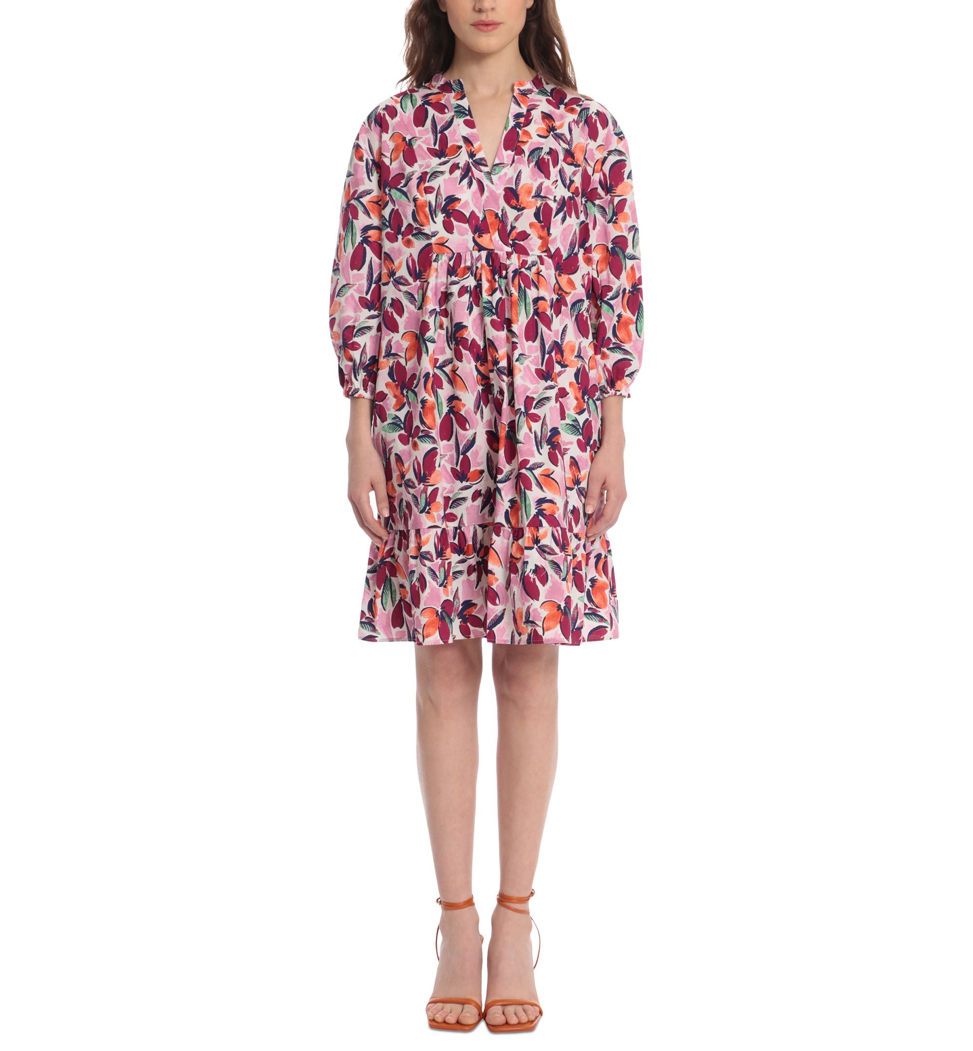 Donna Morgan Printed Cotton A Line Dress