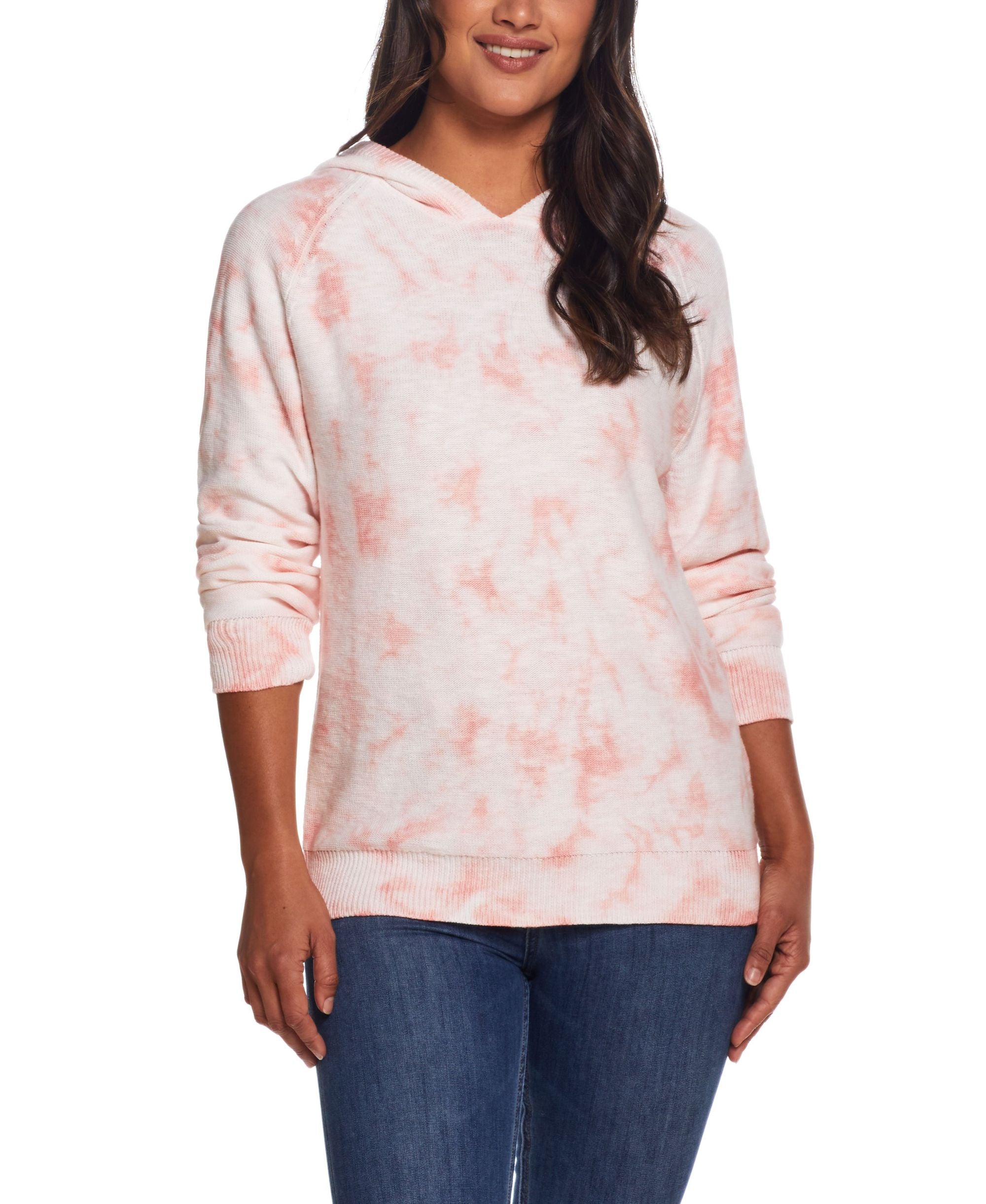 Womens Water Color Slub Hoody Sweater