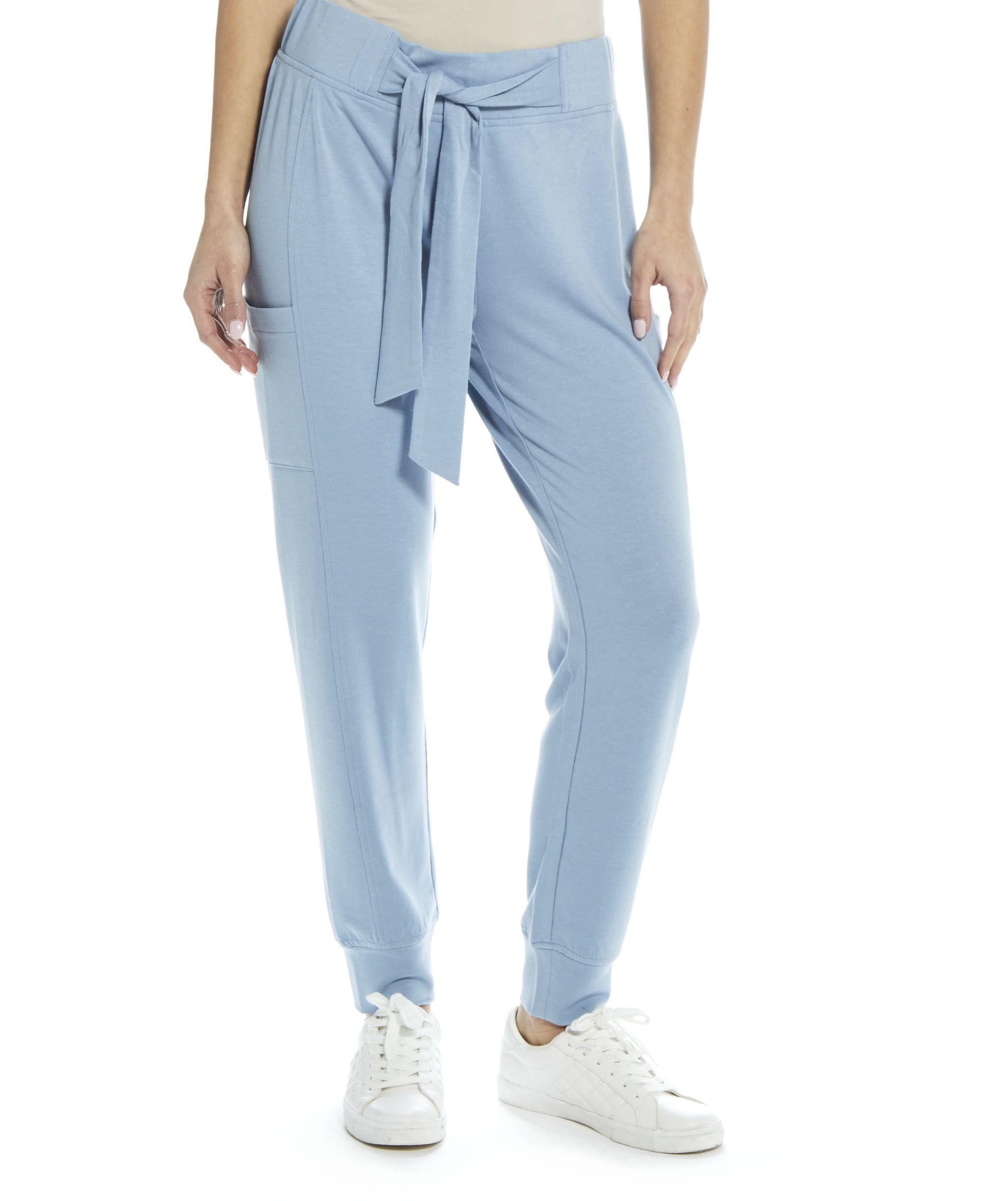 Womens Belted Terry Pants