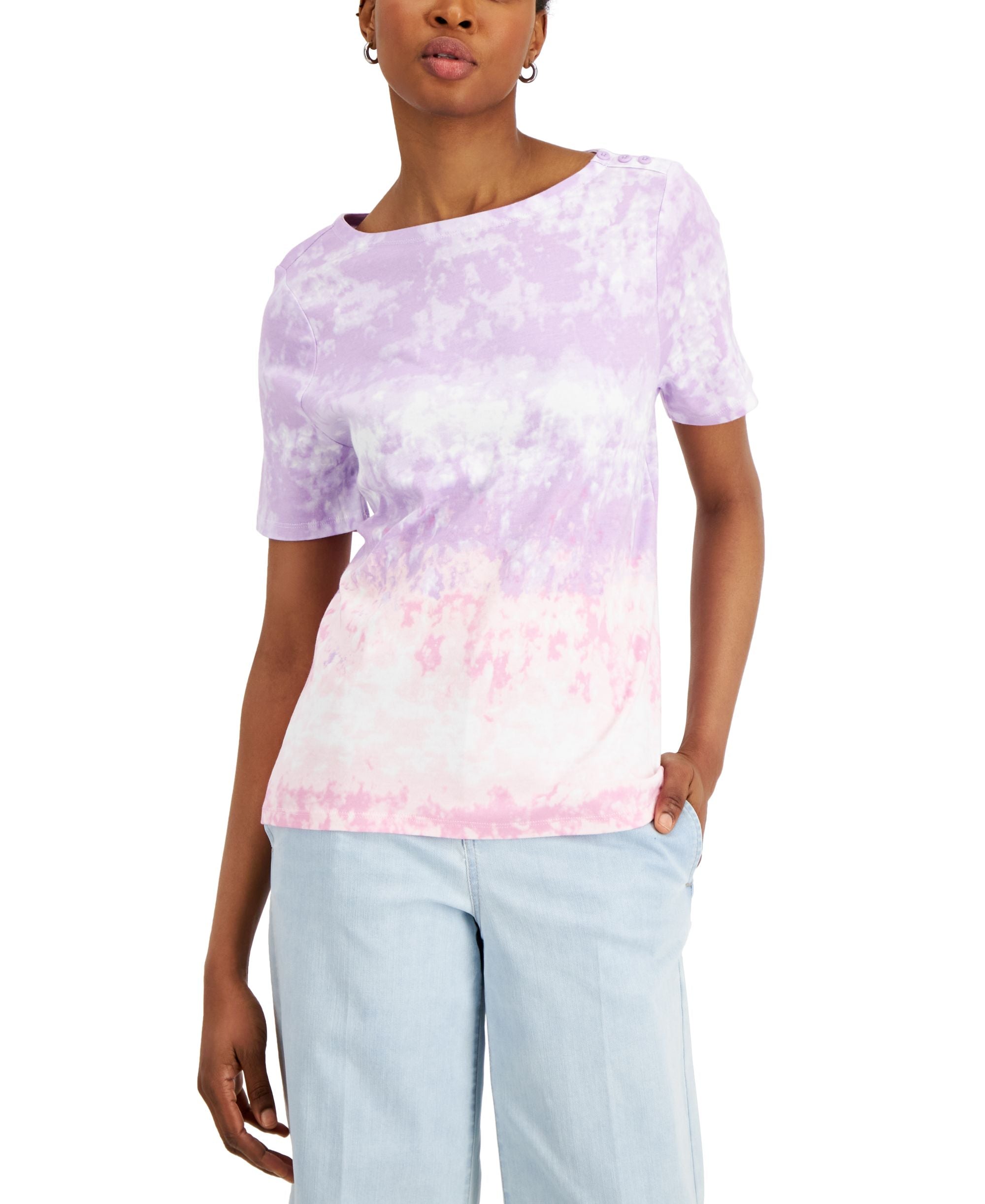 Charter Club Cotton Tie Dyed Top