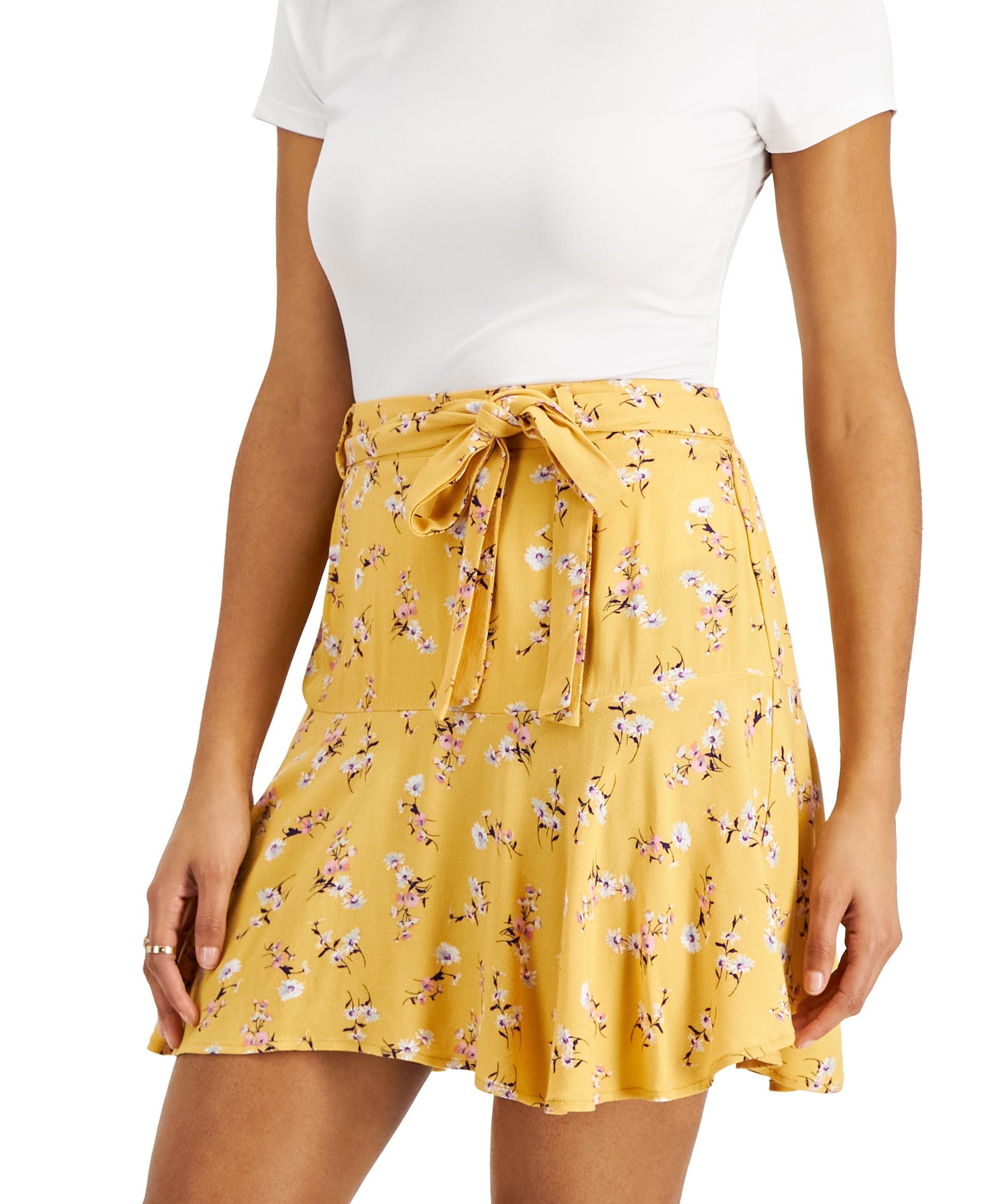 Juniors' Tiered Tie-Front Skirt