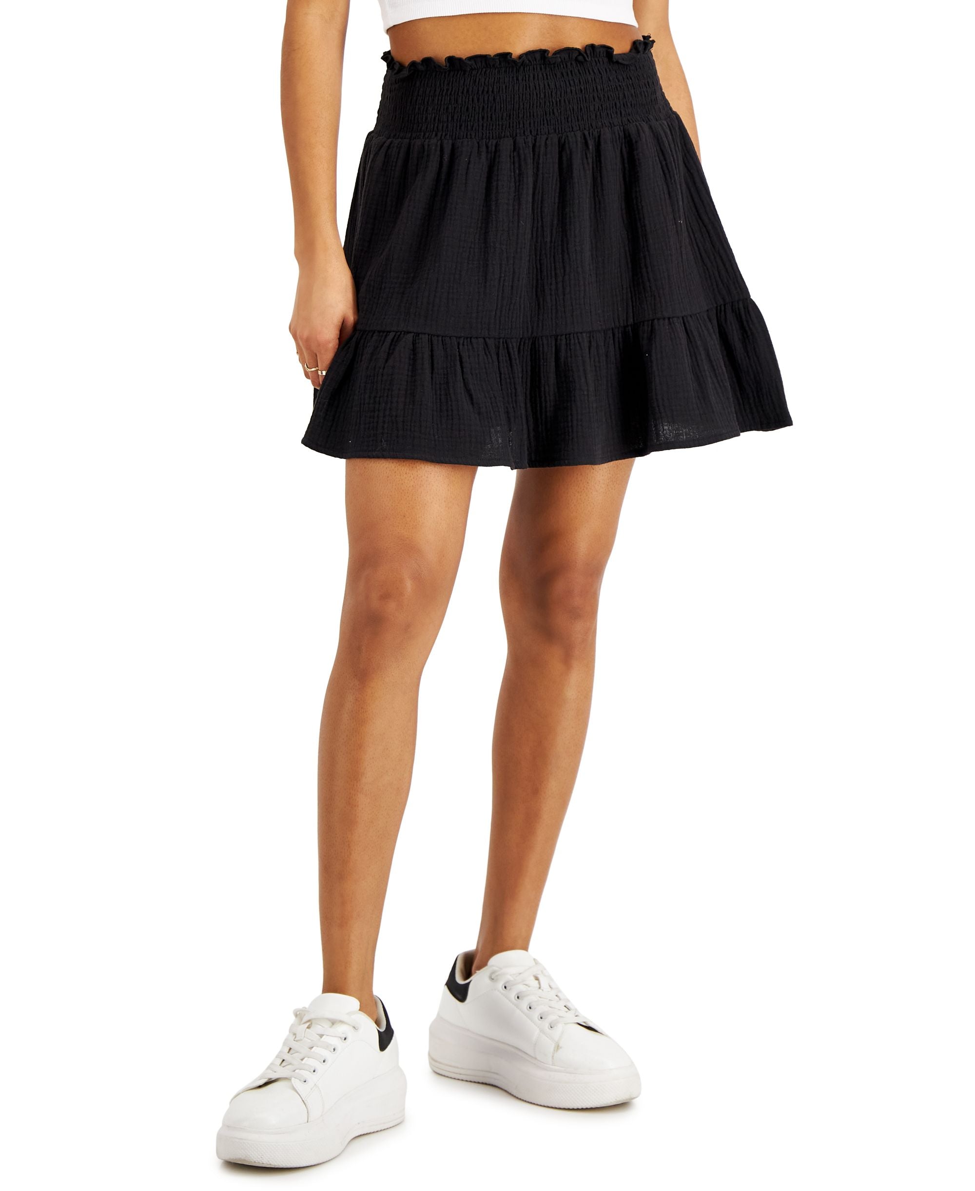 Juniors' Tiered Cotton Skirt