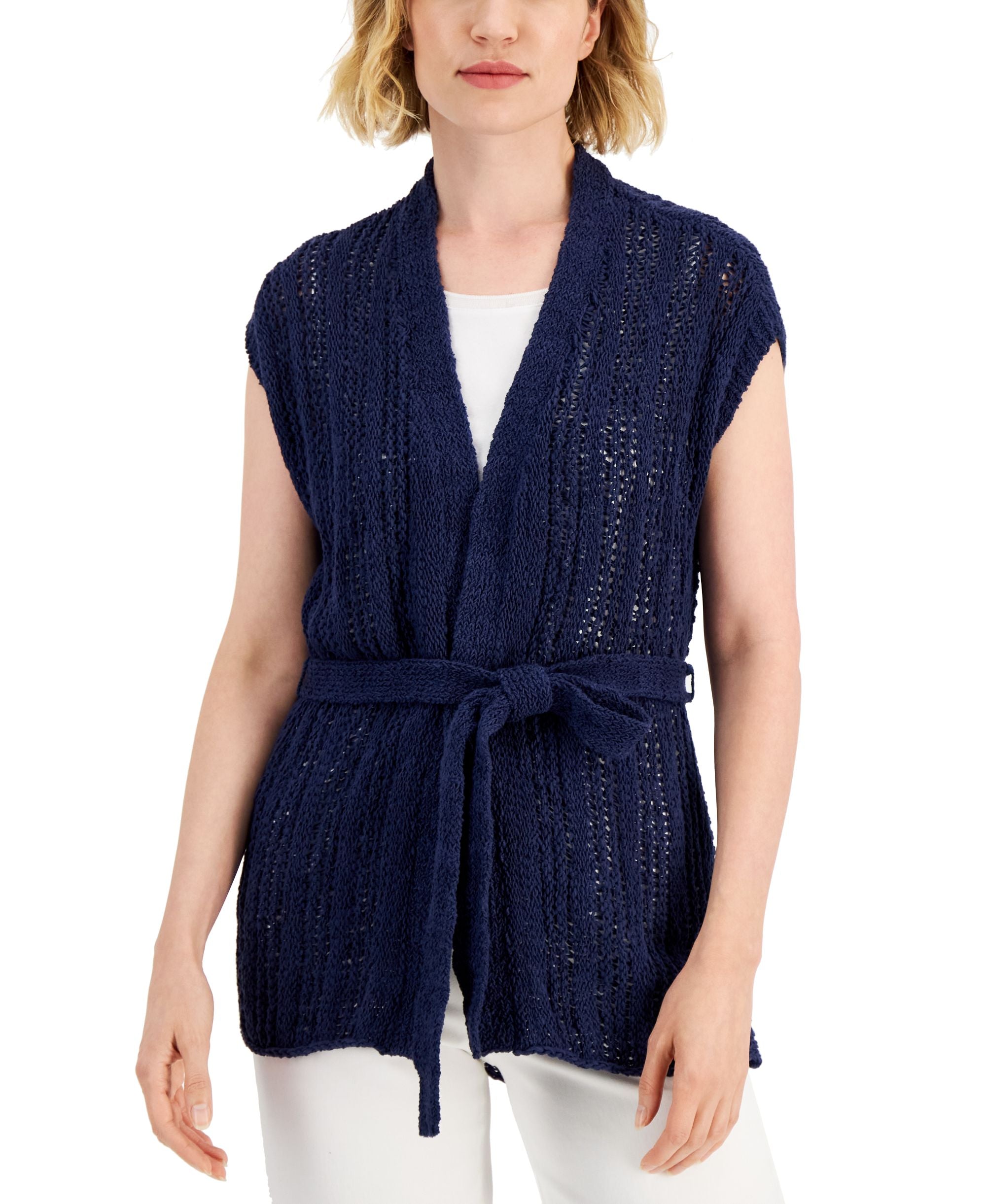 Charter Club Womens Tie Front Cardigan