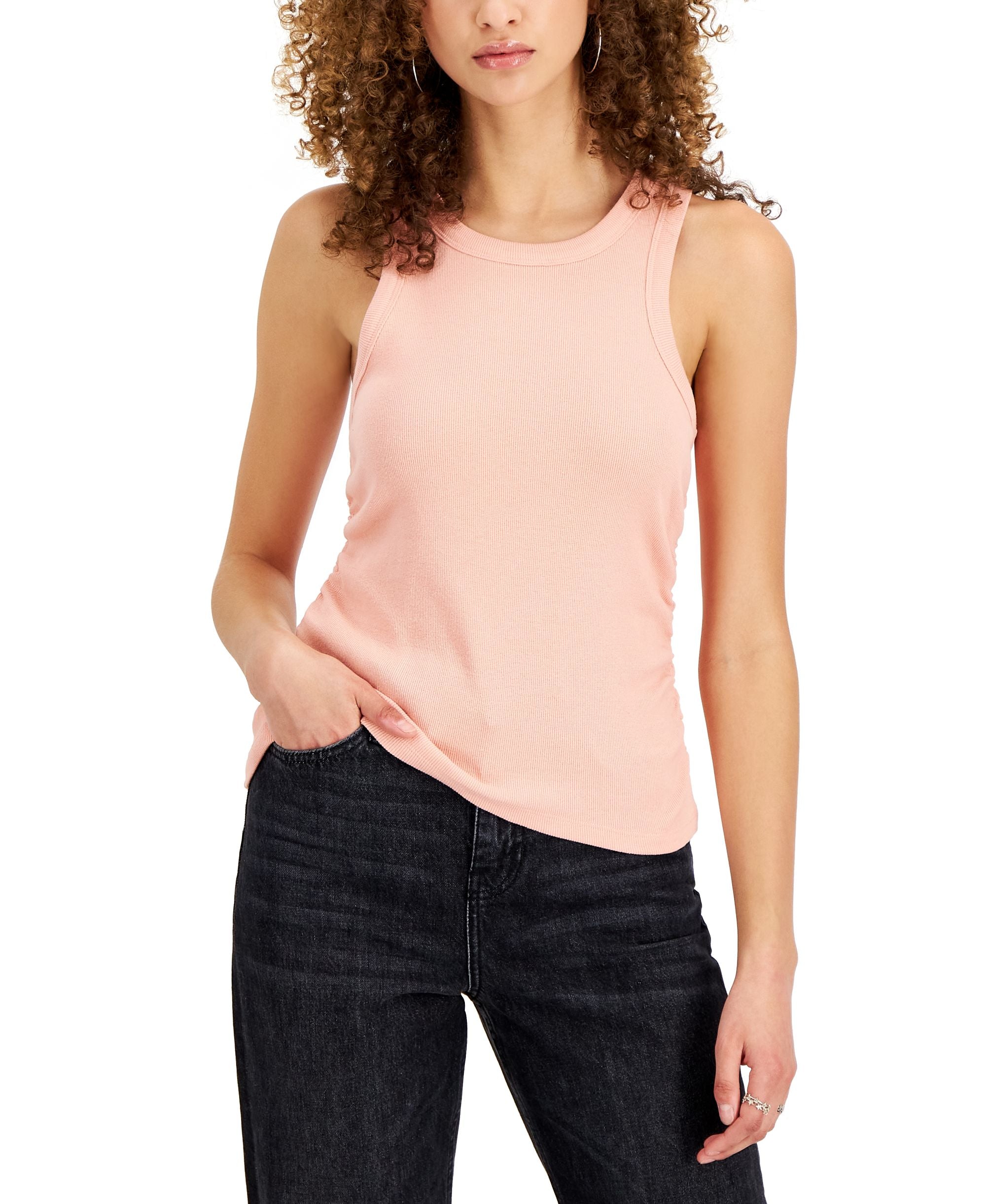 Juniors' Side-Ruched Tank Top