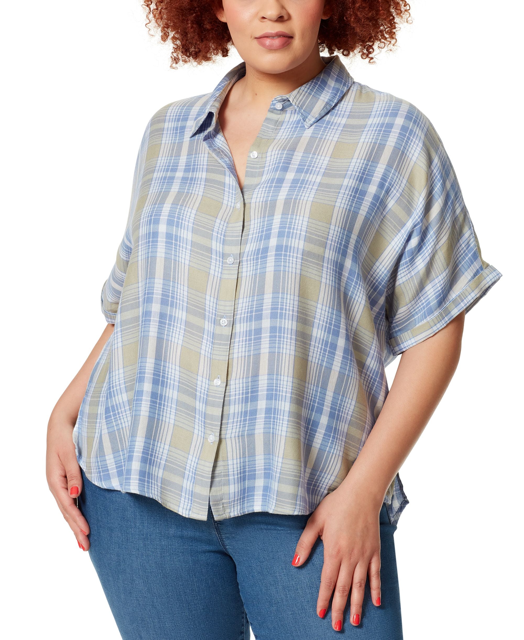 Gloria Vanderbilt Plus Size Daisy Button Front Shirt