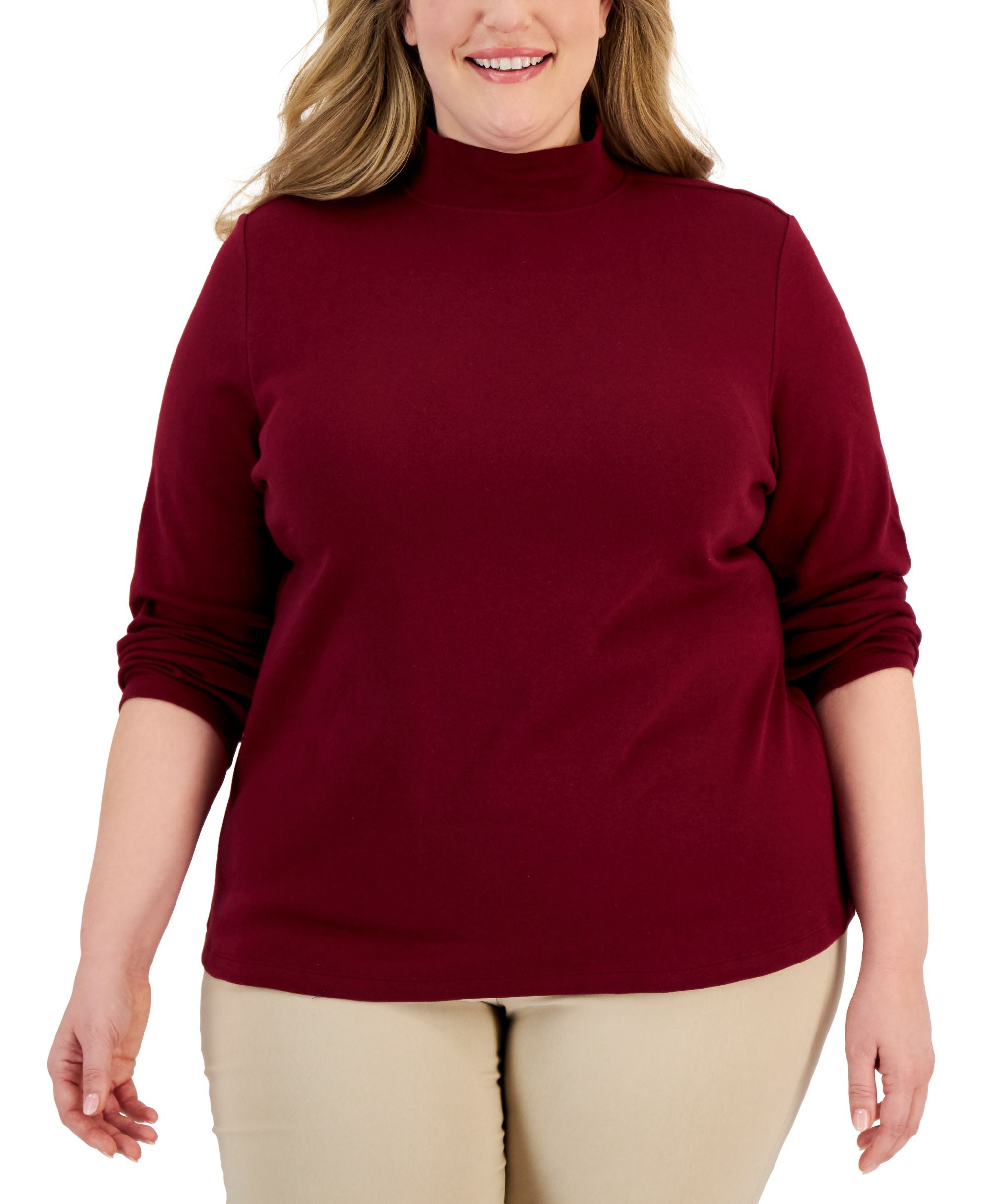 Plus Size Mock-Neck Top