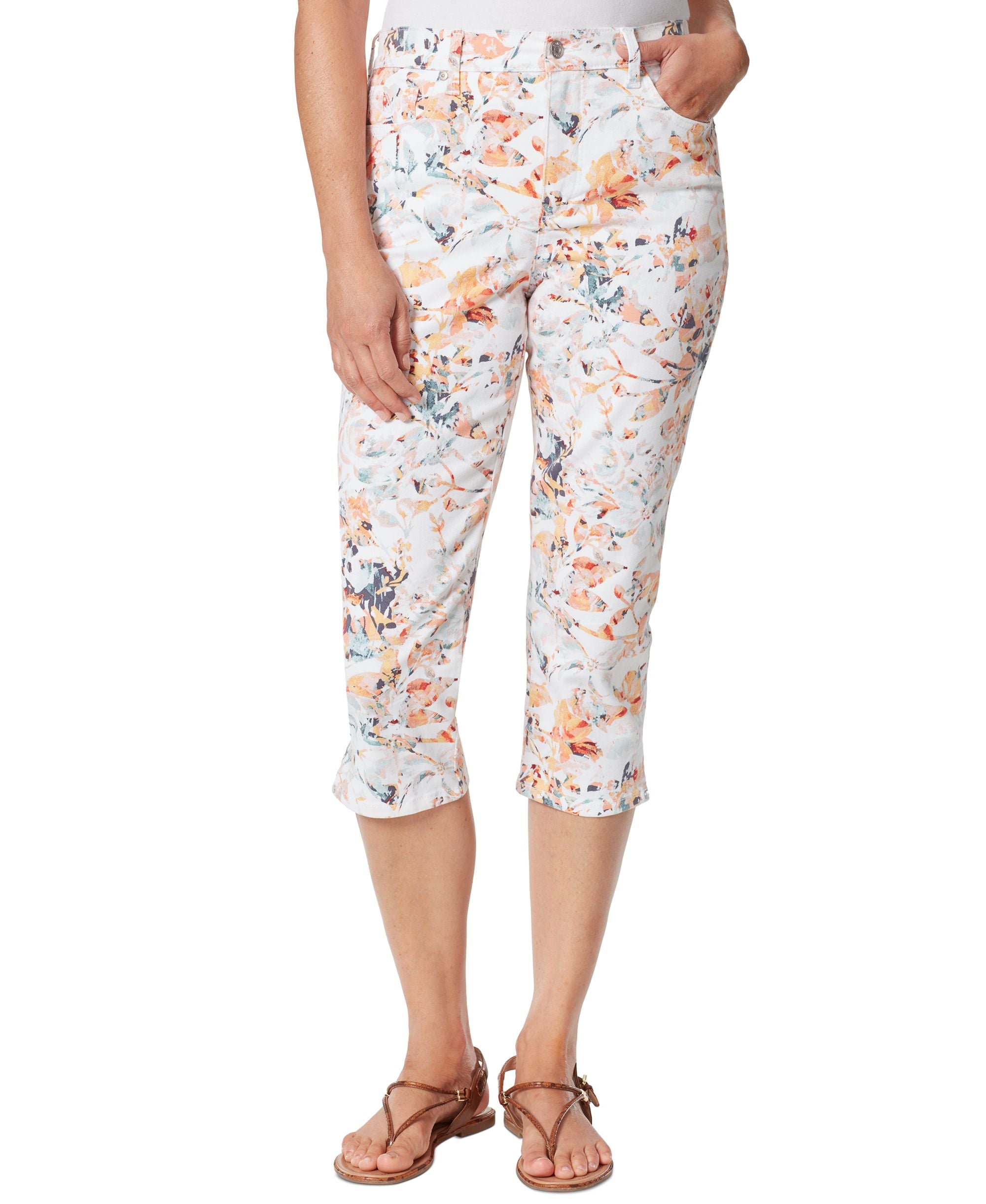 Gloria Vanderbilt Petite Amanda Printed Capri Jeans
