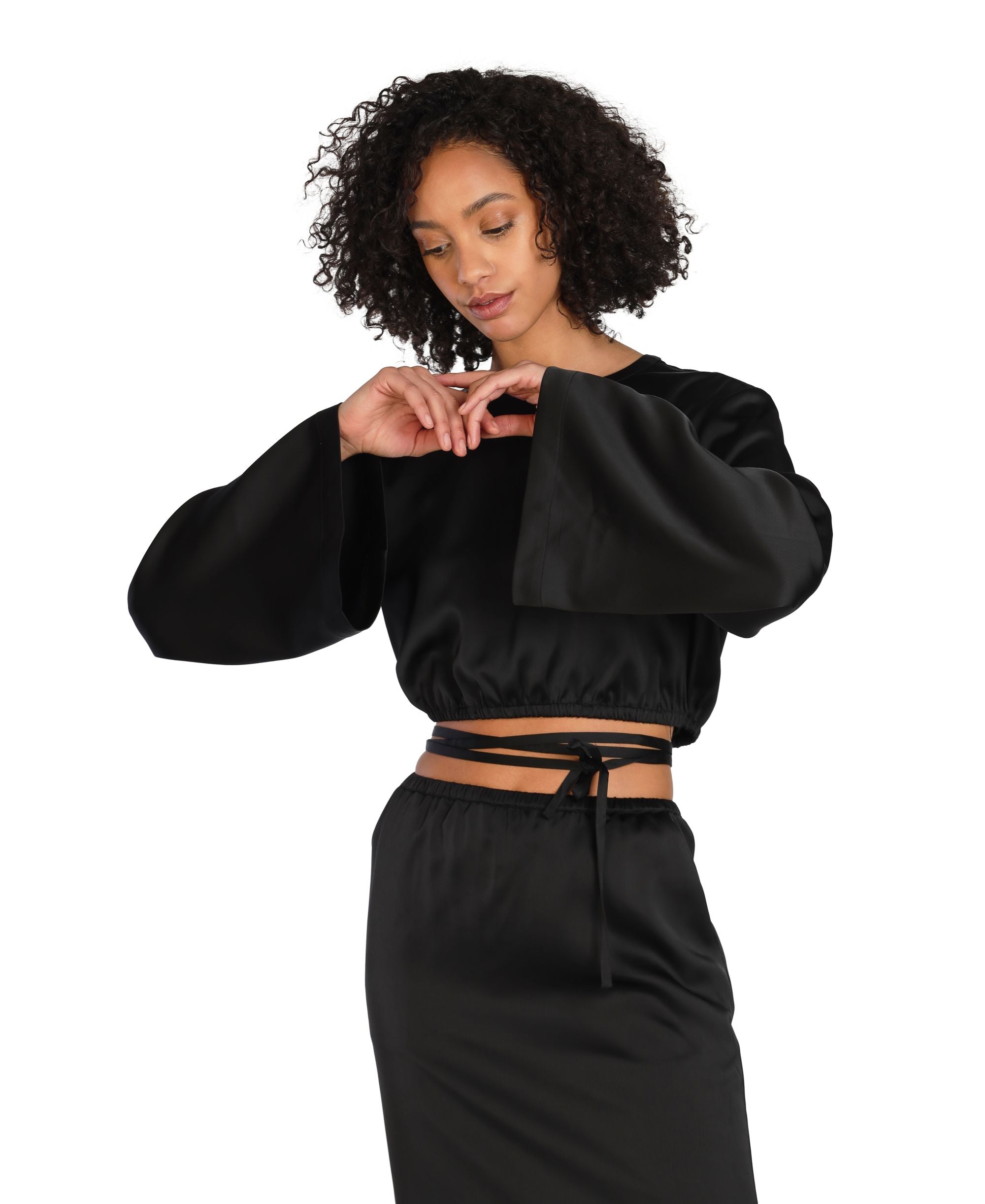 Bar III Nicole Williams English Long Sleeve Top