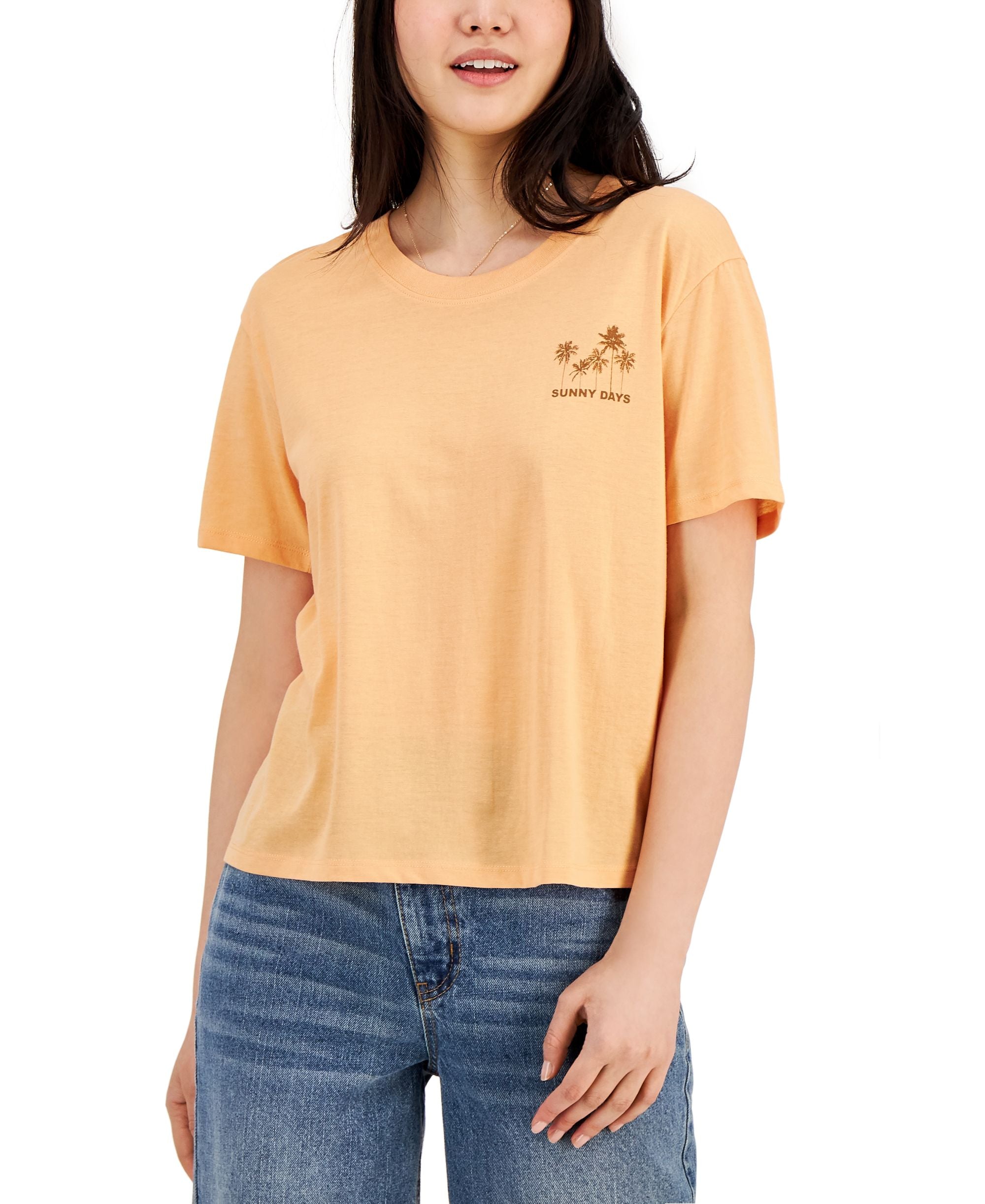 Juniors' Sunny Days Front-Back Graphic T-Shirt