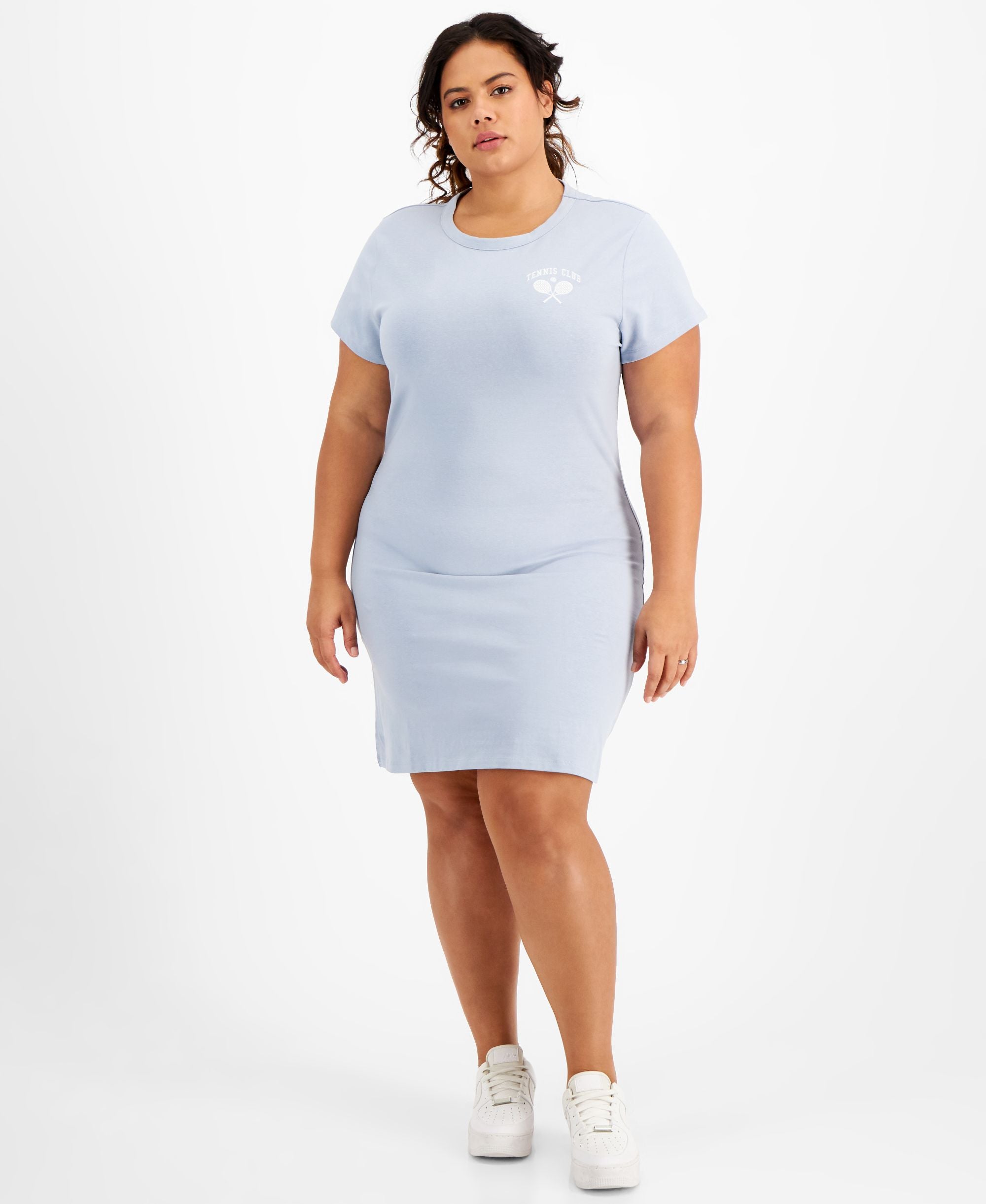 Trendy Plus Size Embroidered T-Shirt Dress