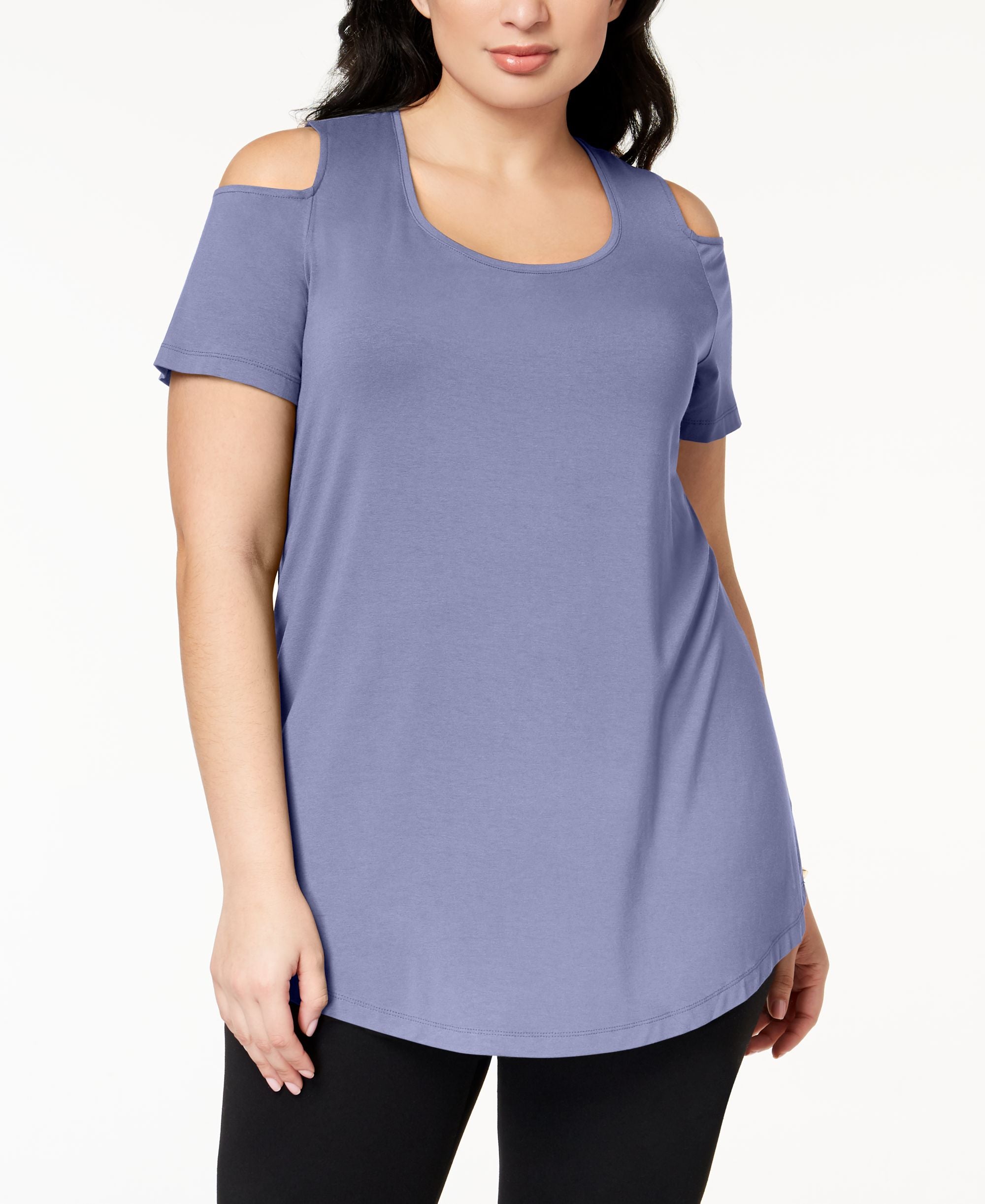 JM Collection Plus Size Cold-Shoulder Top
