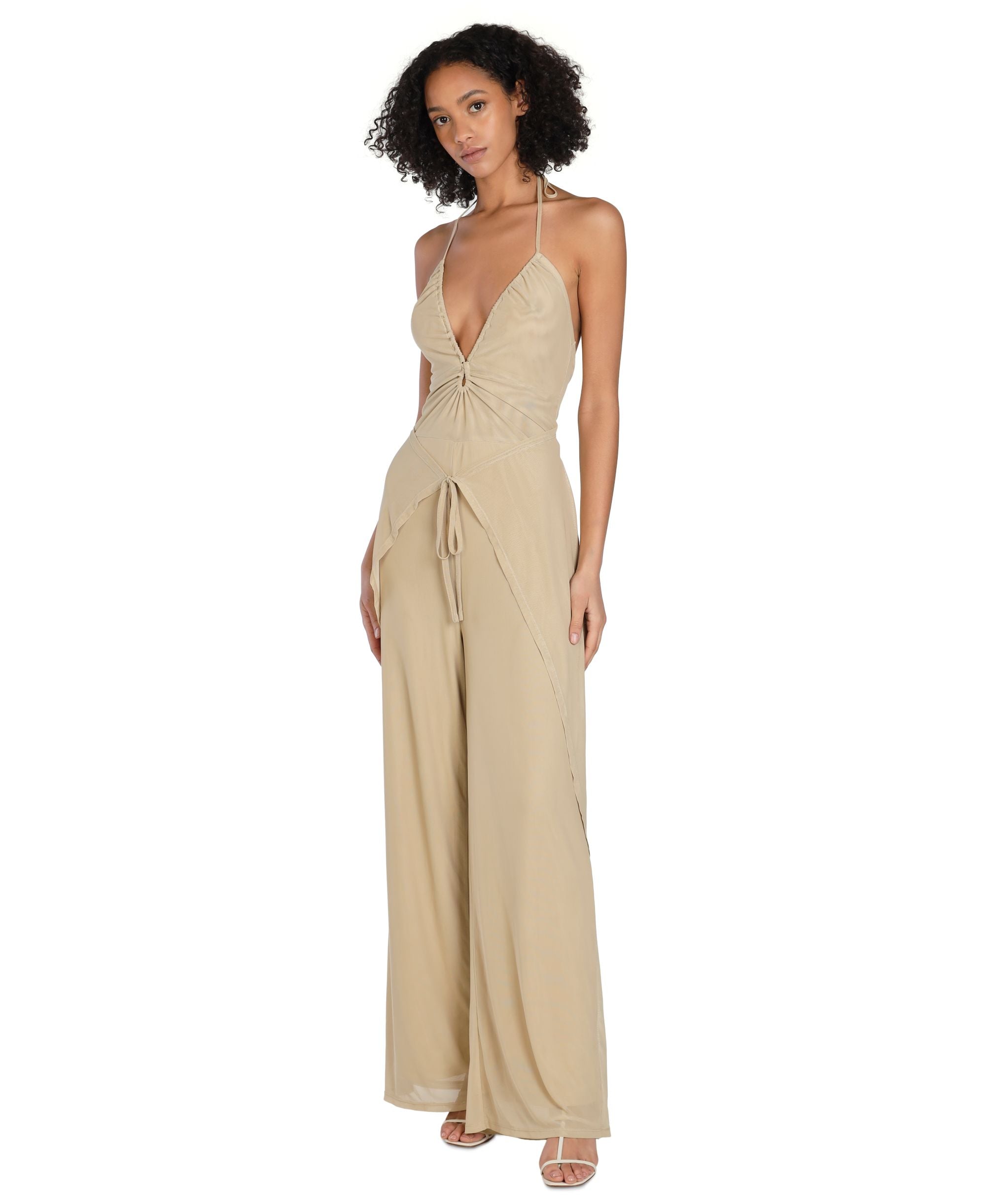 Bar III Nicole Williams English Halter Jumpsuit