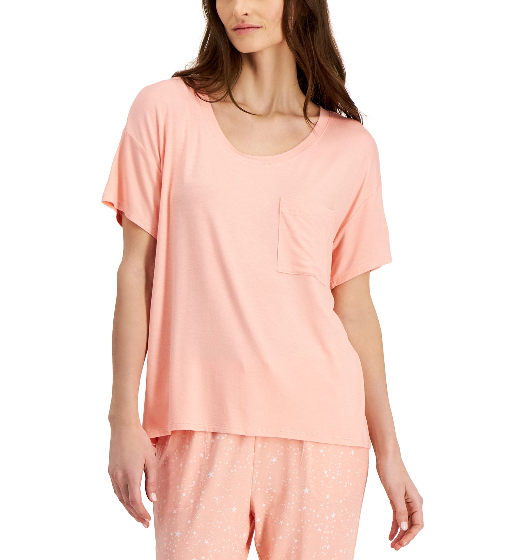 Alfani Super Soft Scoop Neck Pajama Top