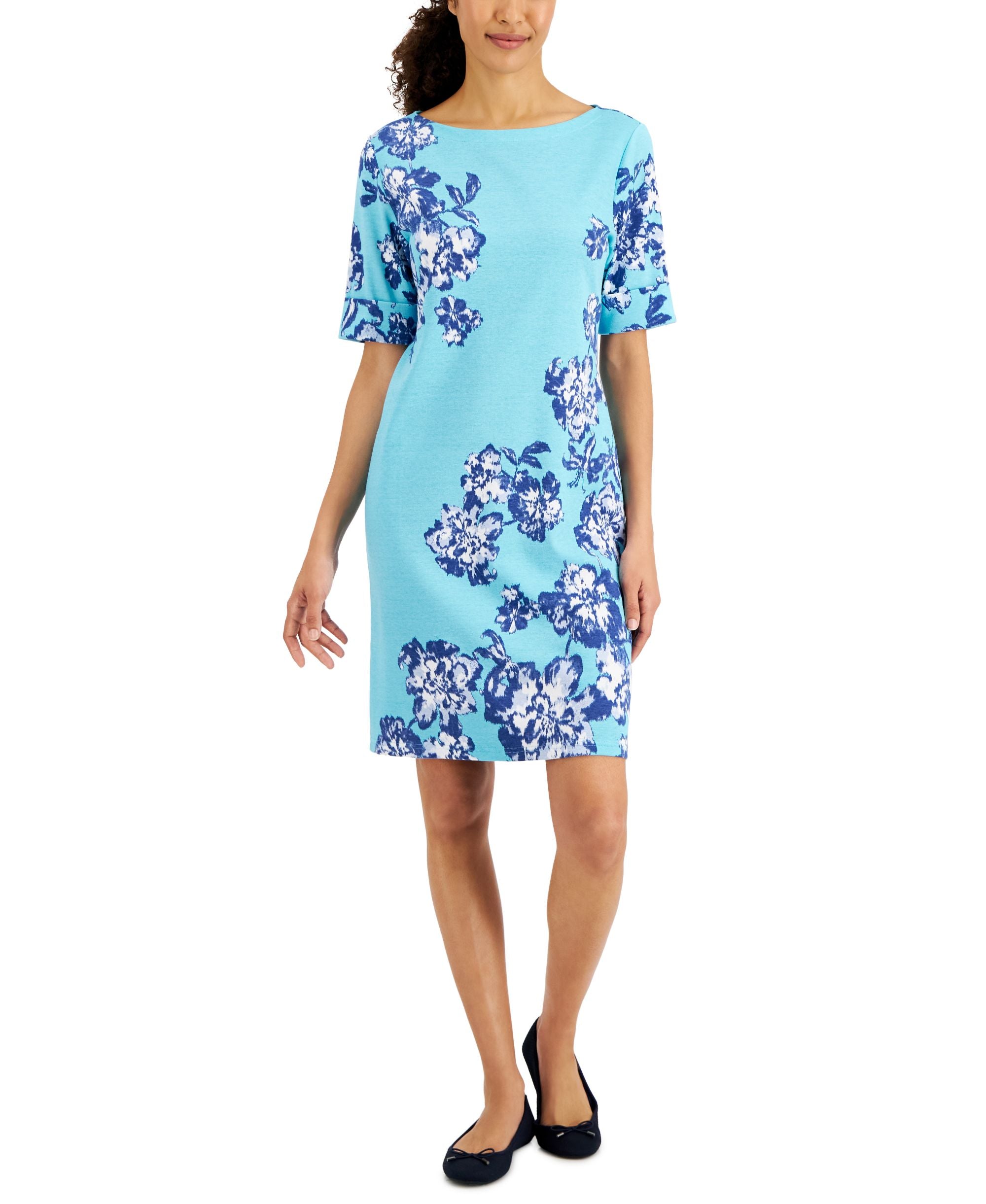 Karen Scott Petite Floral Print Shift Dress