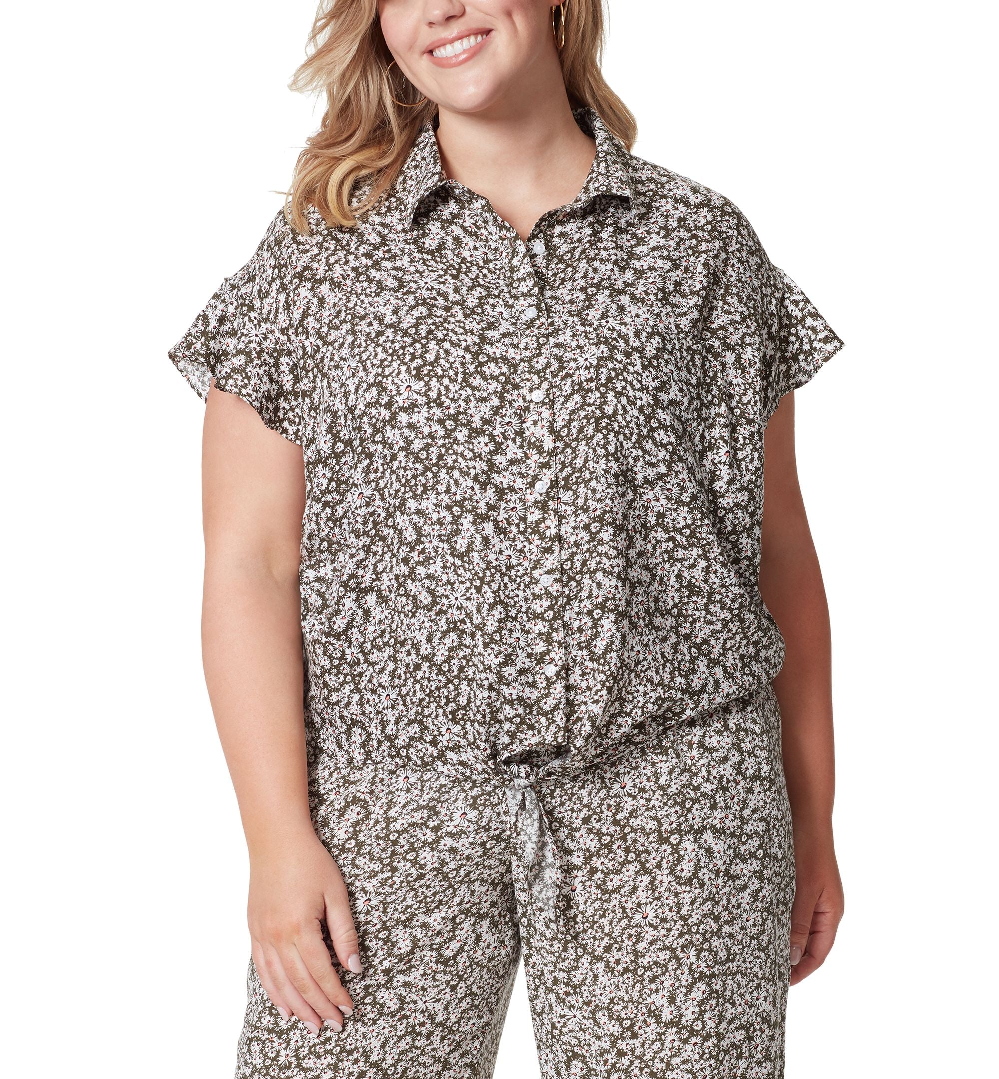 Jessica Simpson Trendy Plus Size Rhea Flutter Sleeve Top